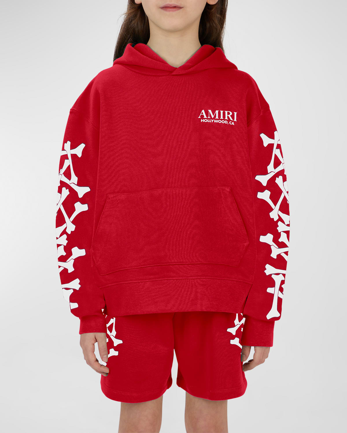 Amiri Kid 's Logo-Print Bones Hoodie, Size 4-12