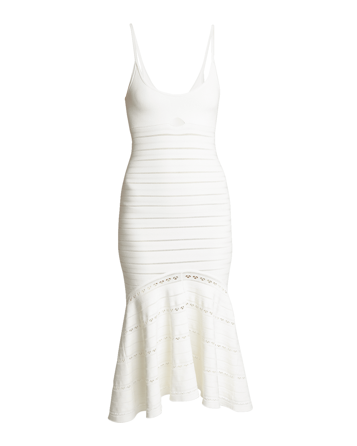 Victoria Beckham Cutout Pointelle-Knit Midi Cami Dress