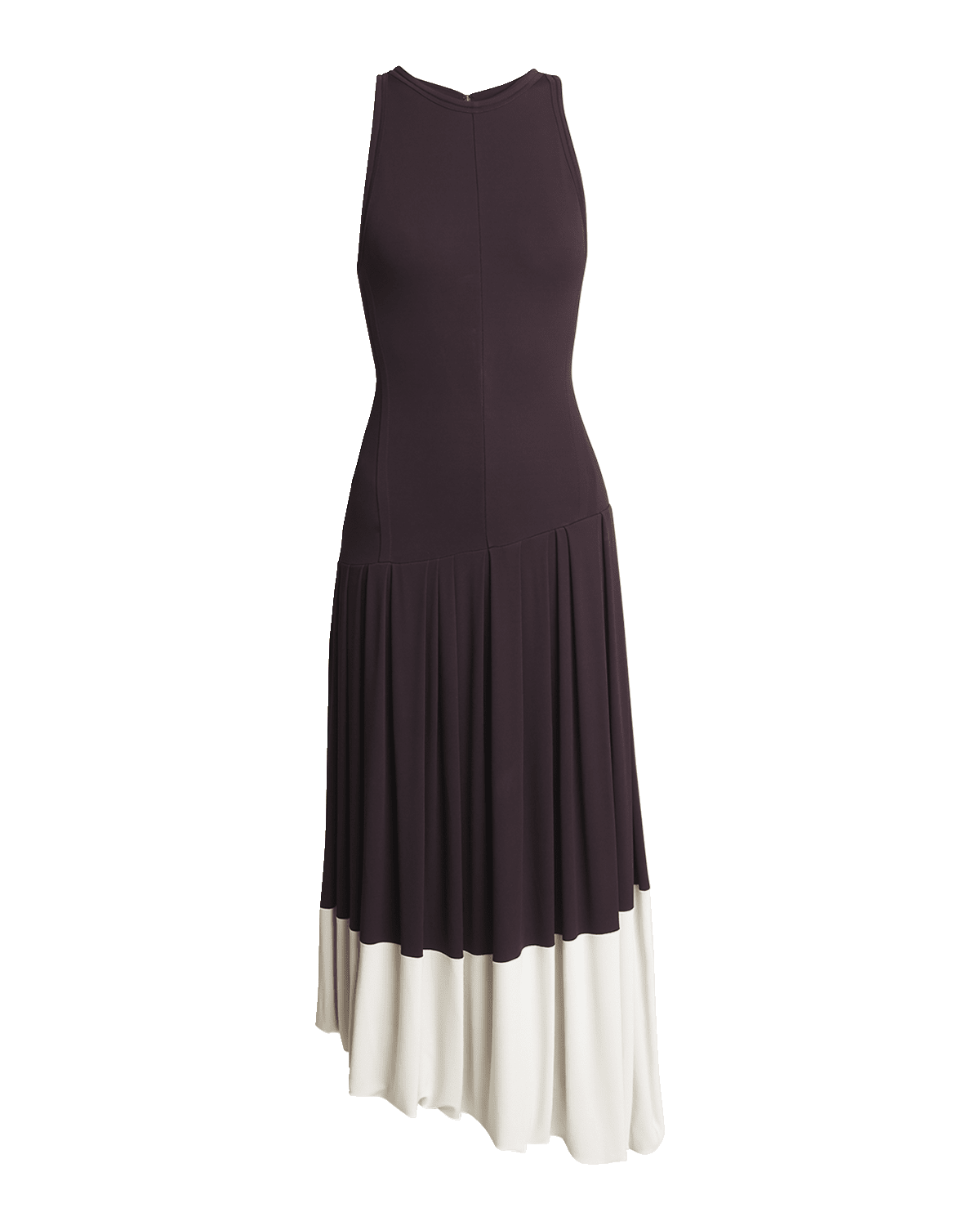 Victoria Beckham Sleeveless Asymmetric Bubble-Hem Midi Dress