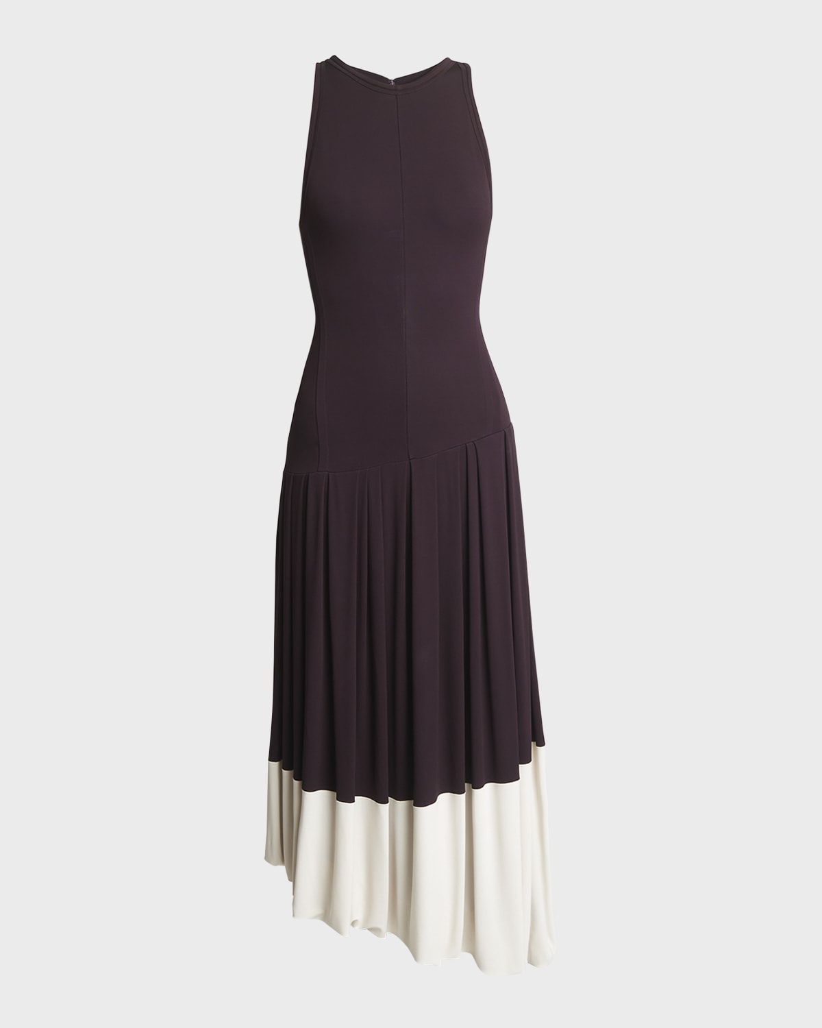 Victoria Beckham Sleeveless Asymmetric Bubble-Hem Midi Dress