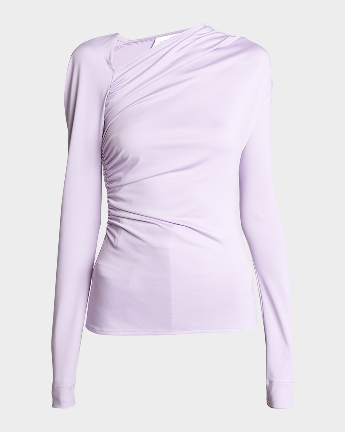 Victoria Beckham Asymmetric Draped Jersey Long-Sleeve Top