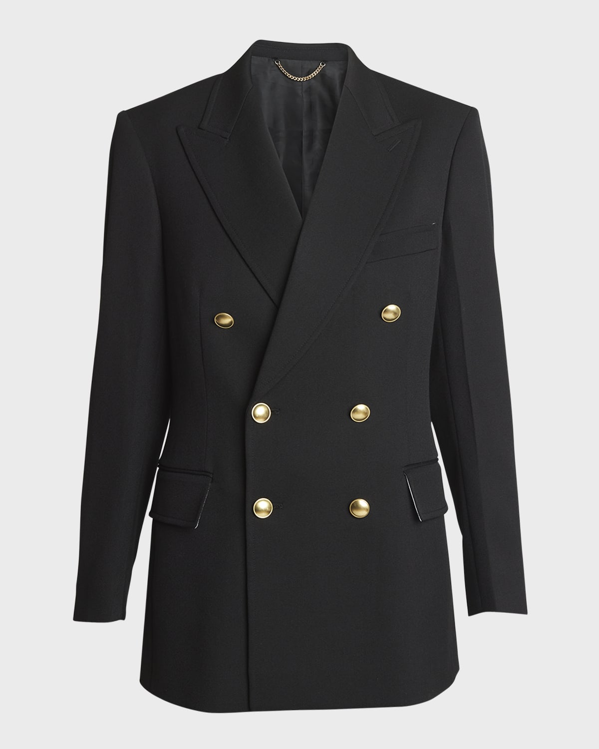 Victoria Beckham Golden-Button Double-Breasted Jacket