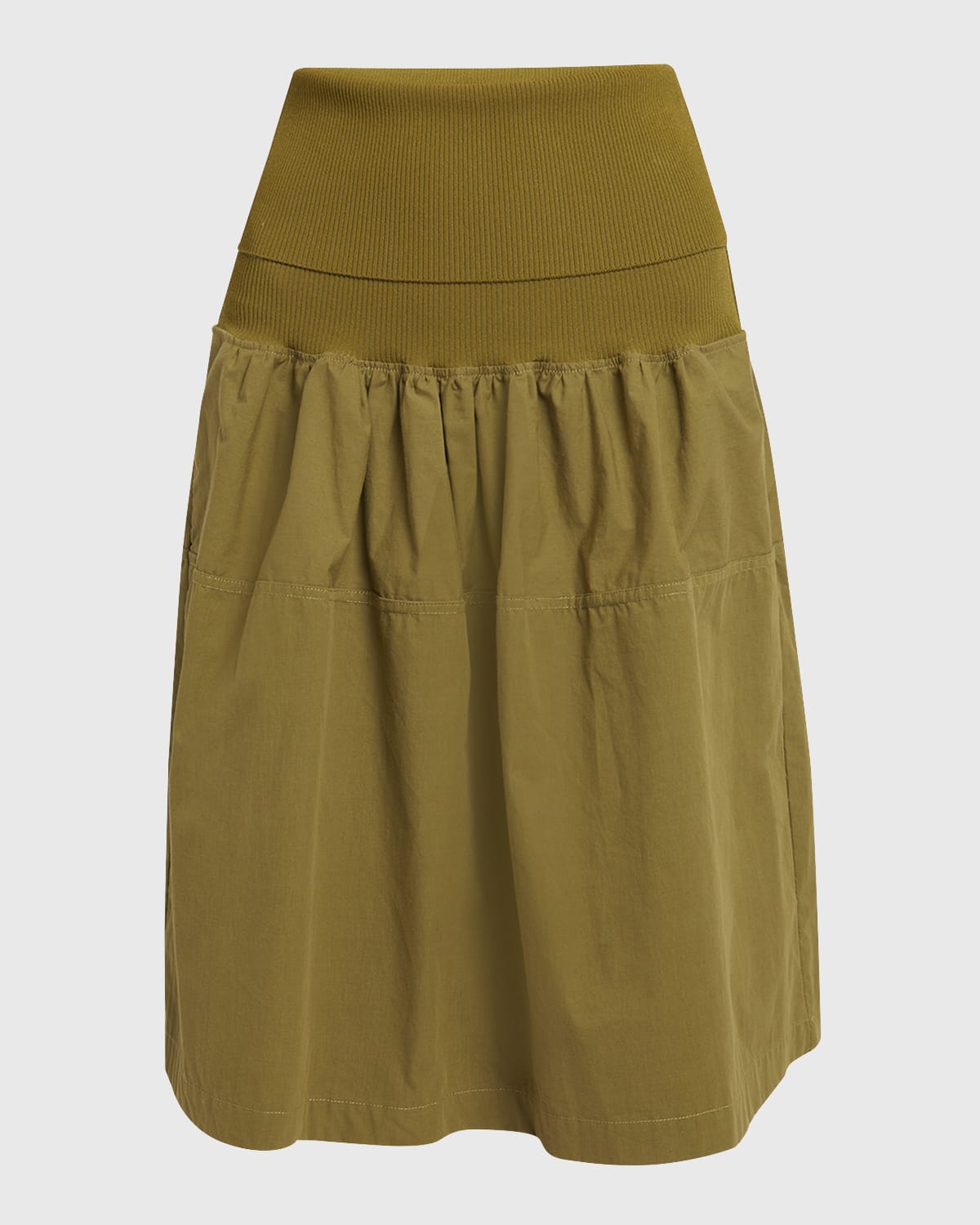 Proenza Schouler White Label Olive Pull-On Skirt