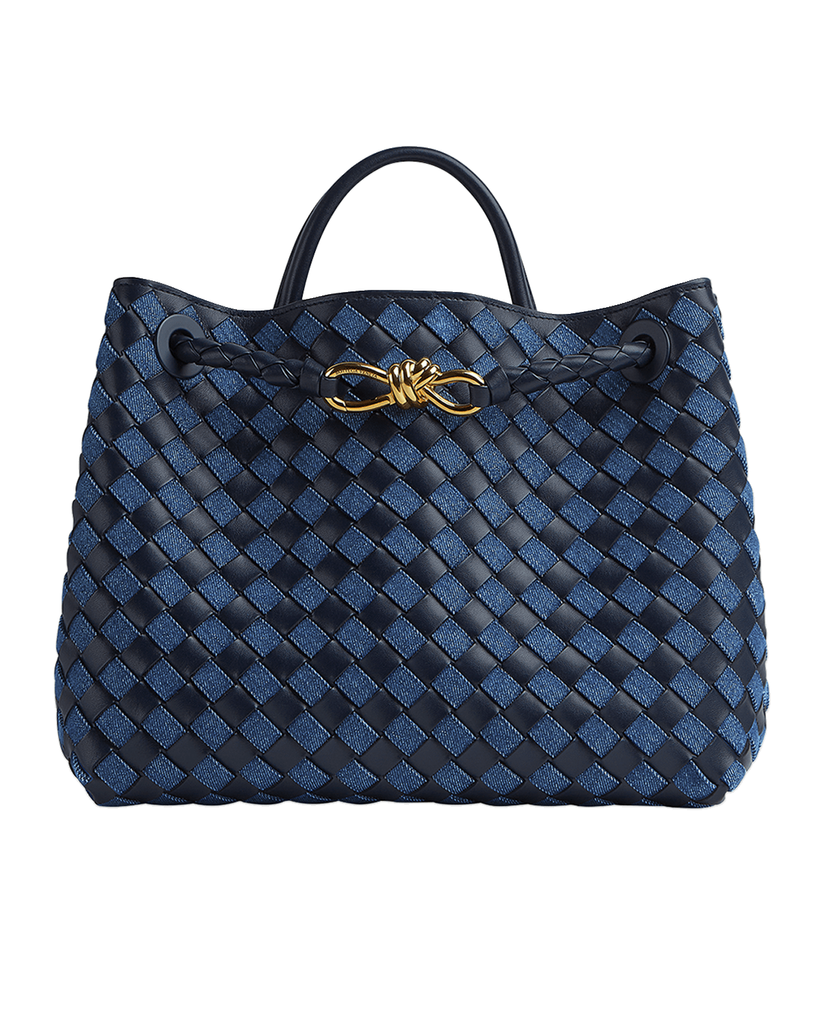 Bottega Veneta Andiamo Medium Denim Shoulder Bag