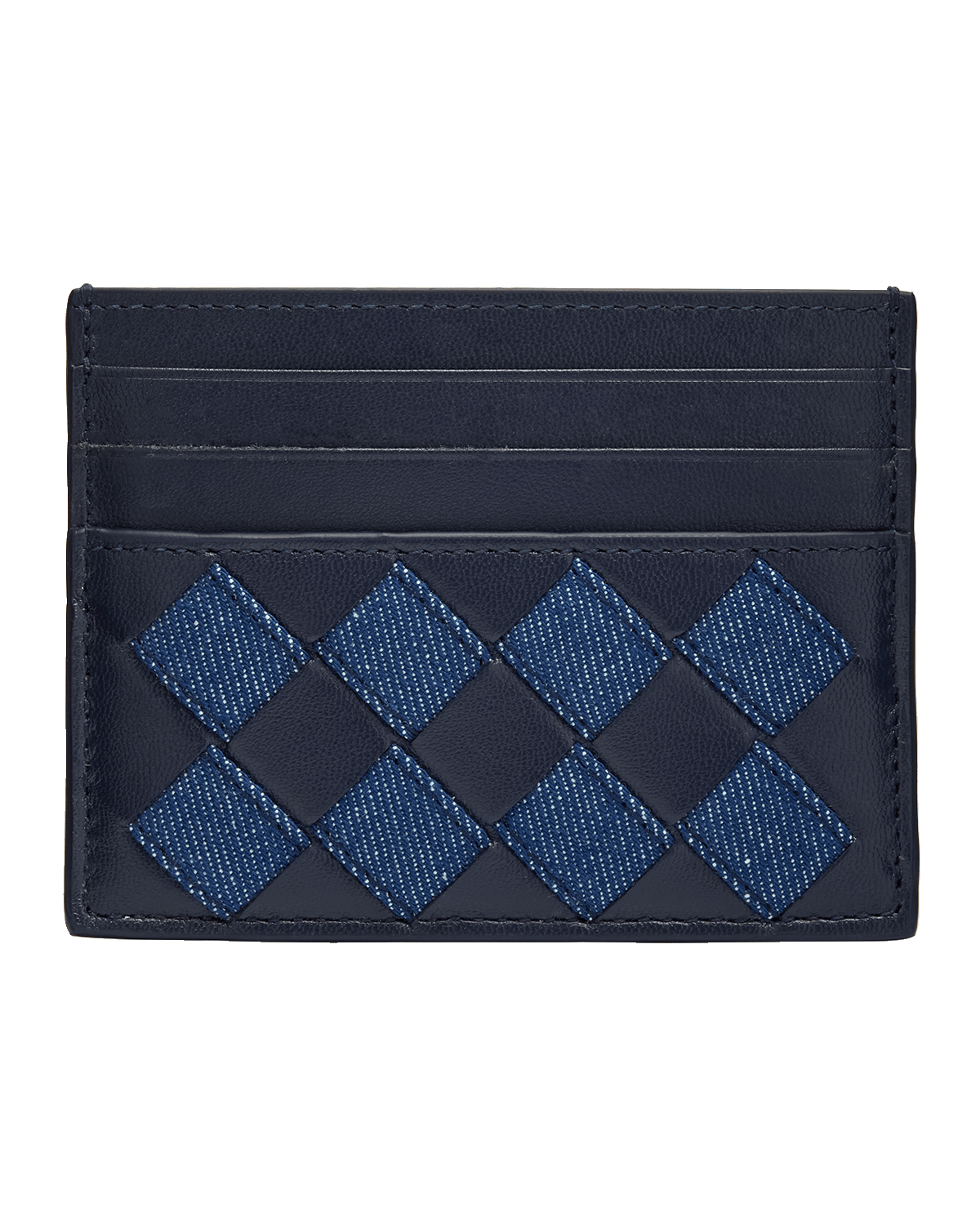 Bottega Veneta Intrecciato Denim Leather Card Case