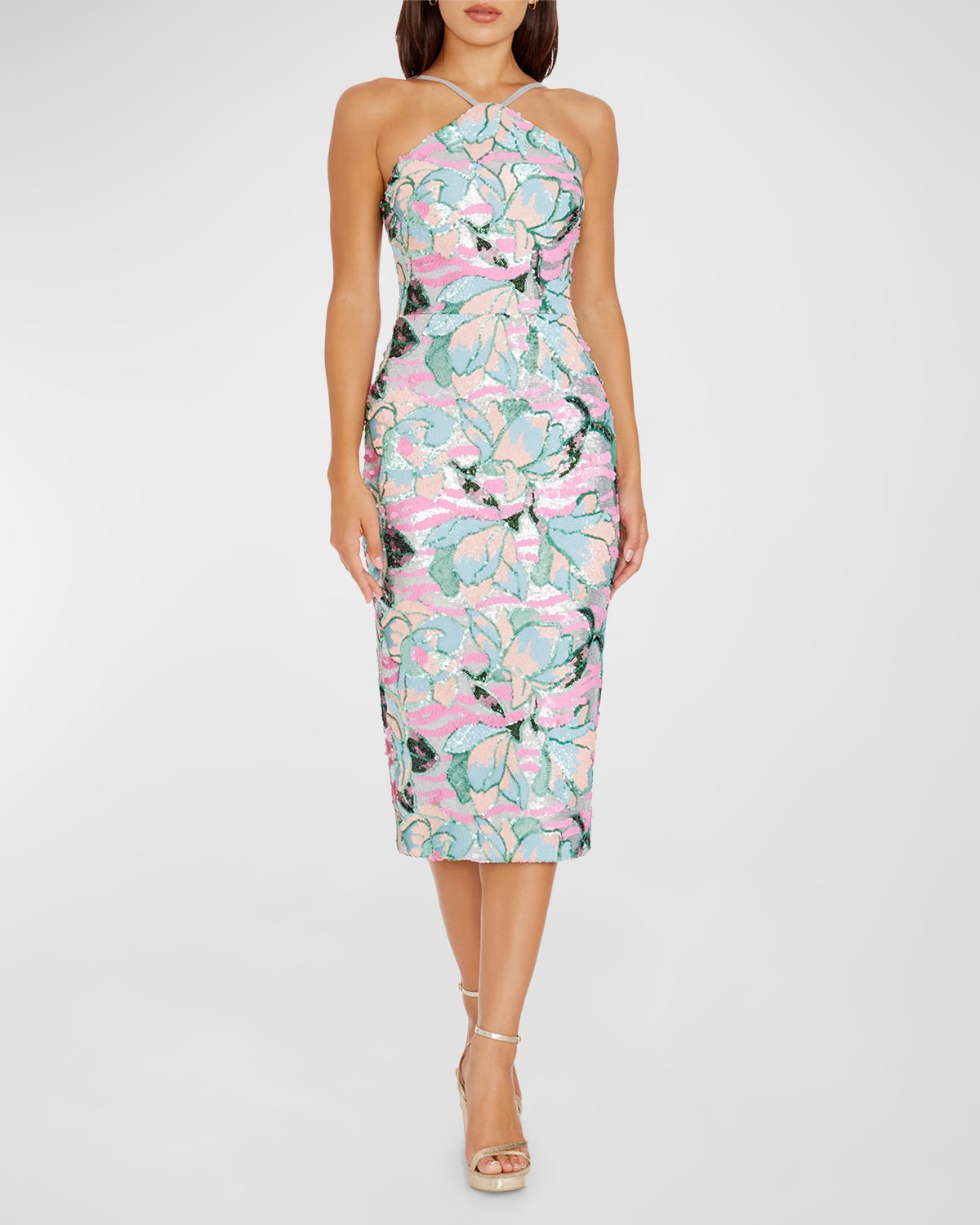David Meister Large Scale Floral Sheath Dress Neiman Marcus