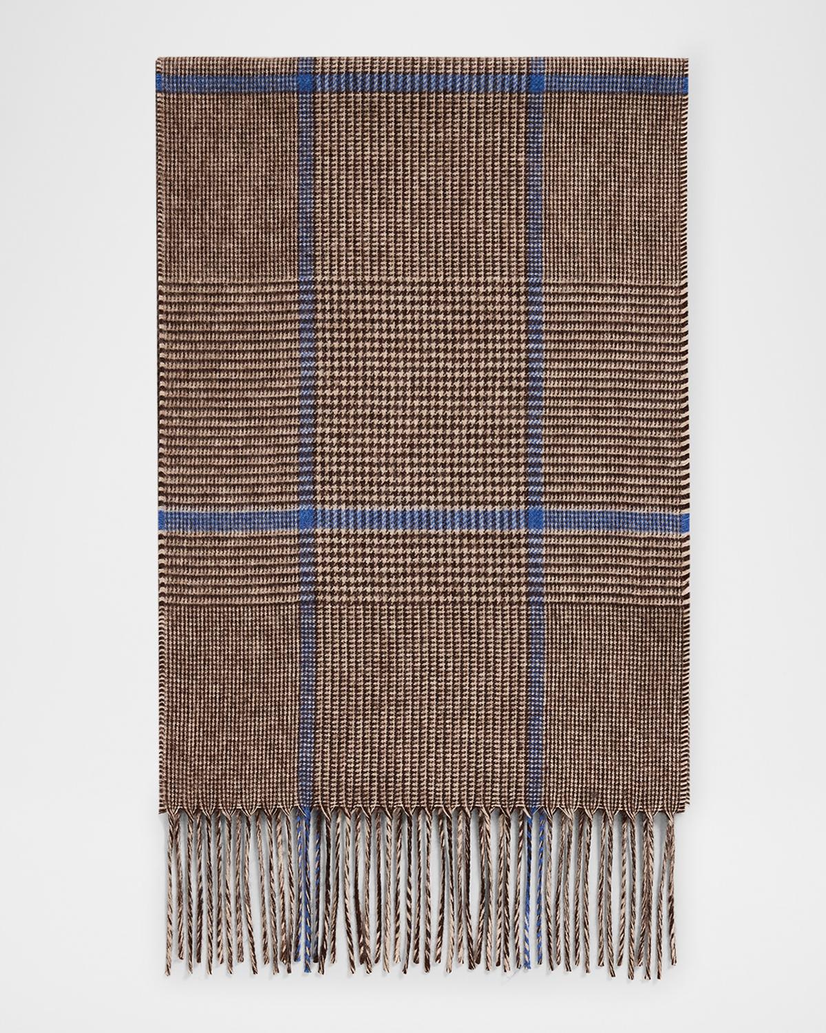 PIACENZA 1733 Men's Illinois Silk and Cashmere Houndstooth Scarf
