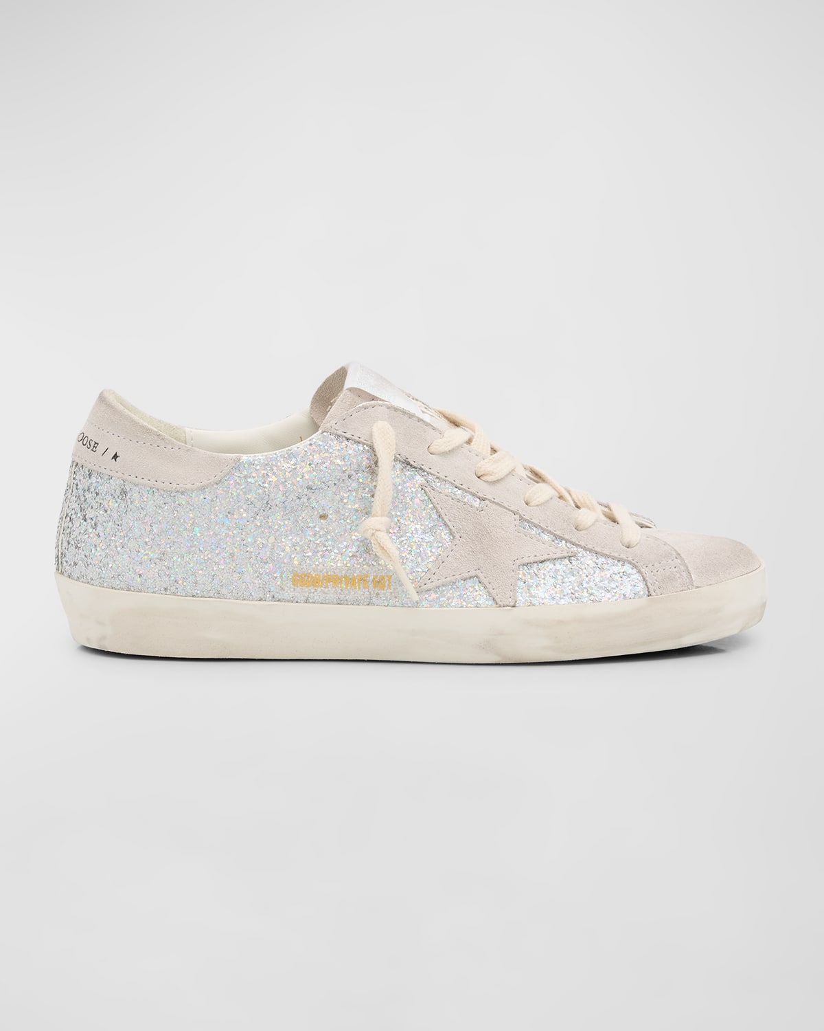 Golden Goose Super Star Glitter Leather Low-Top Sneakers