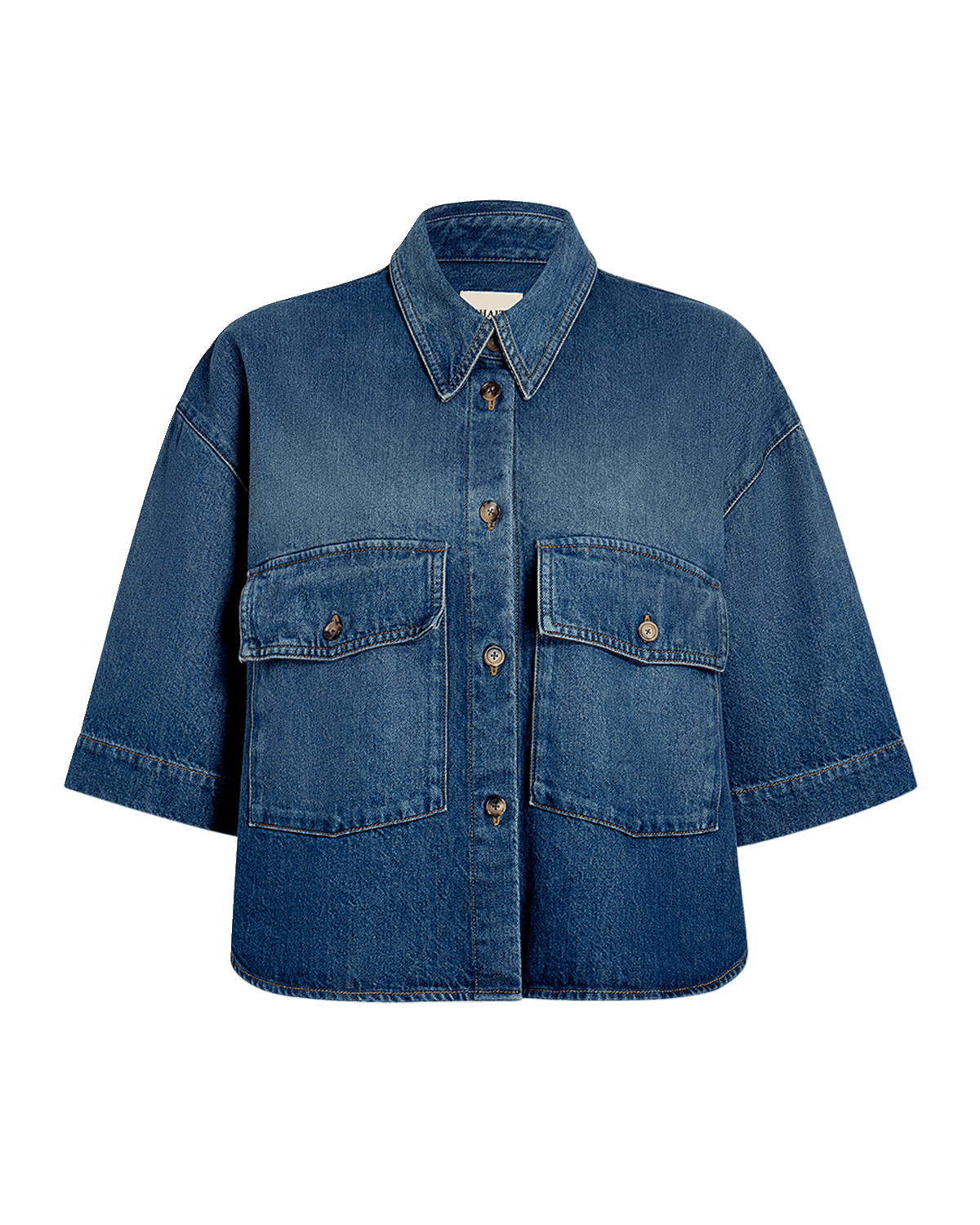 Khaite Mahsha Denim Button-Front Top