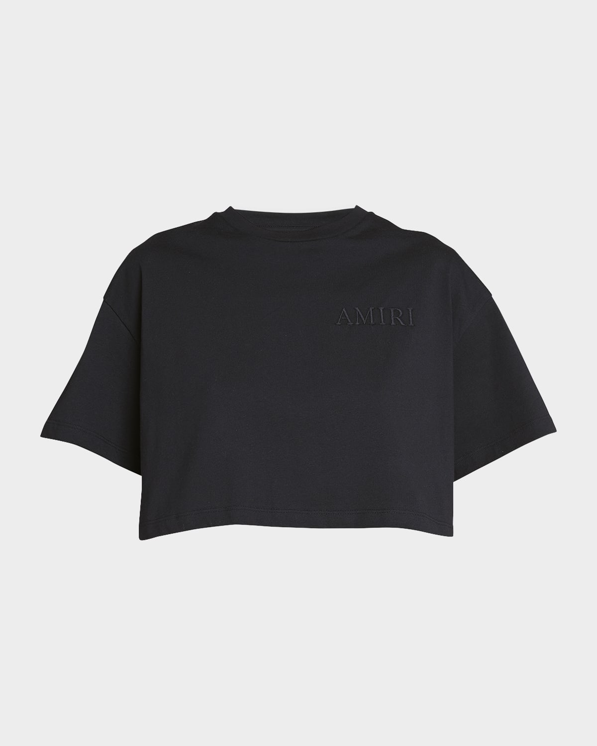 Amiri Logo Embroidered Short-Sleeve Crop T-Shirt