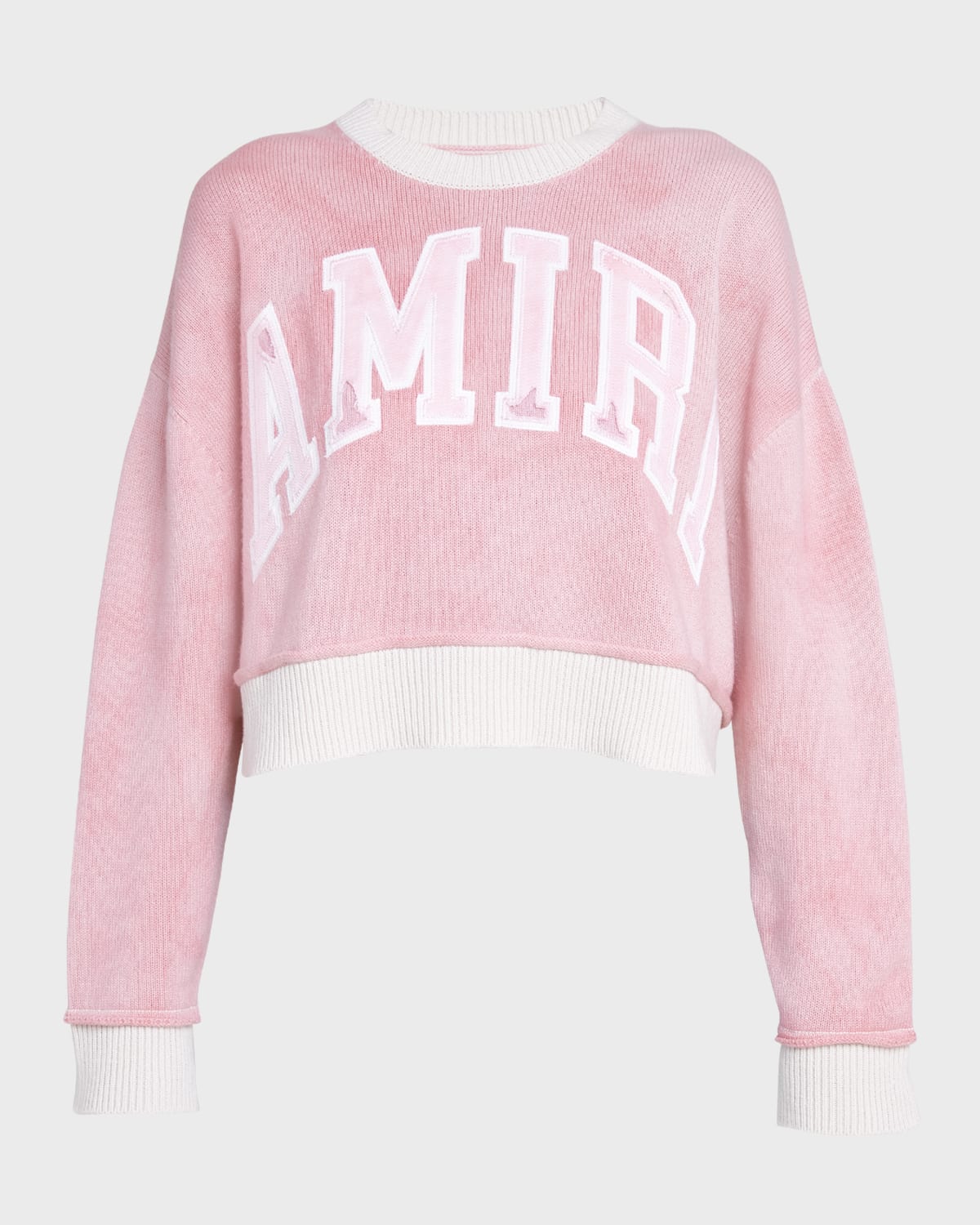 Amiri Vintage Logo Cashmere Crewneck Crop Sweater