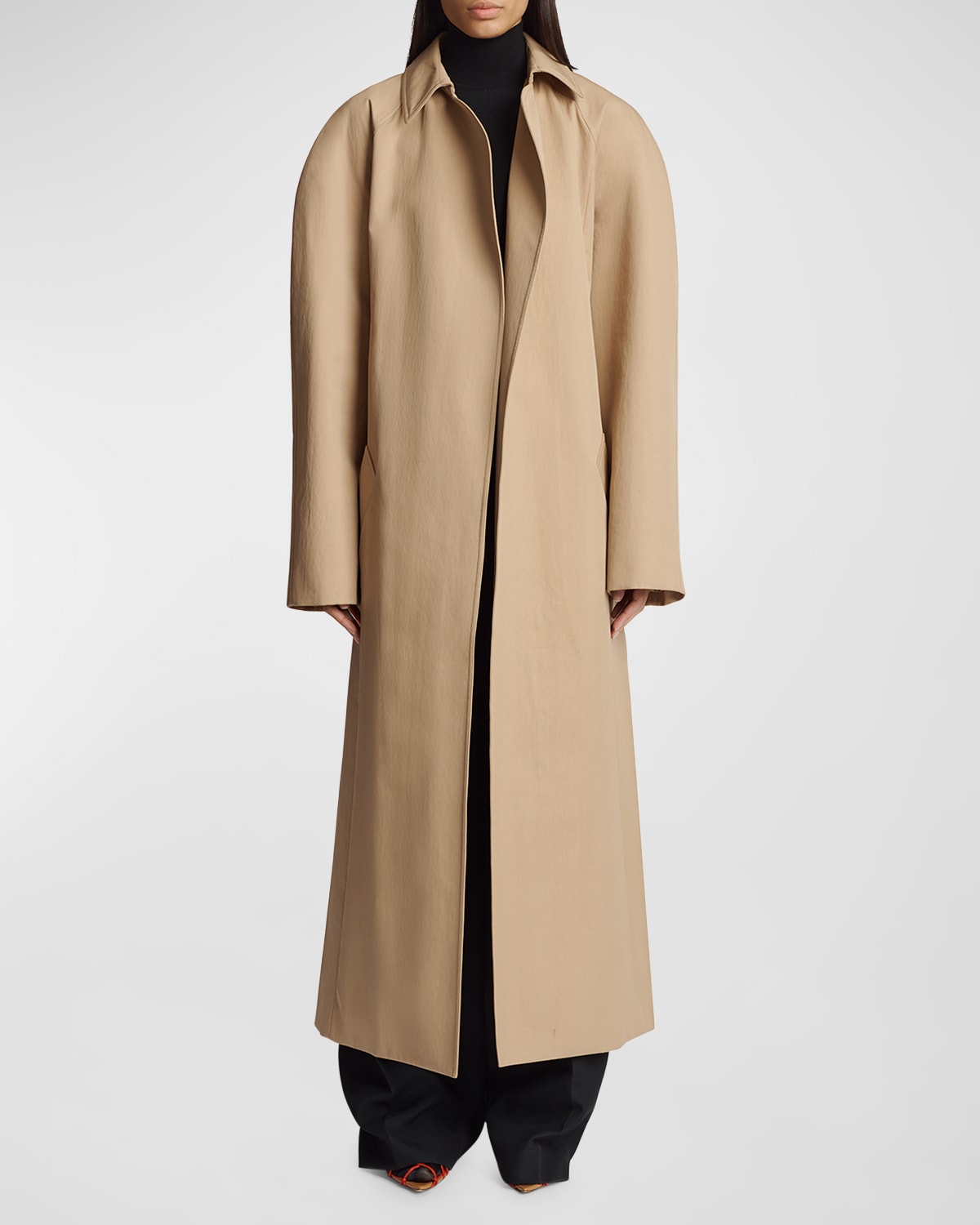 Khaite Roth Belted Long Trench Coat