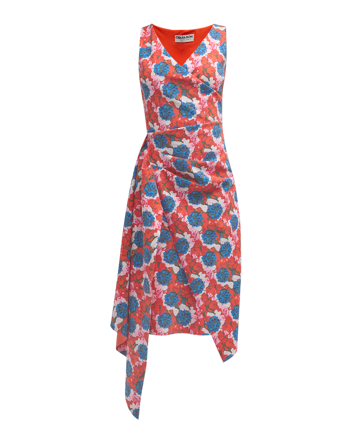 Chiara Boni La Petite Robe Pleated Floral-Print Bodycon Dress