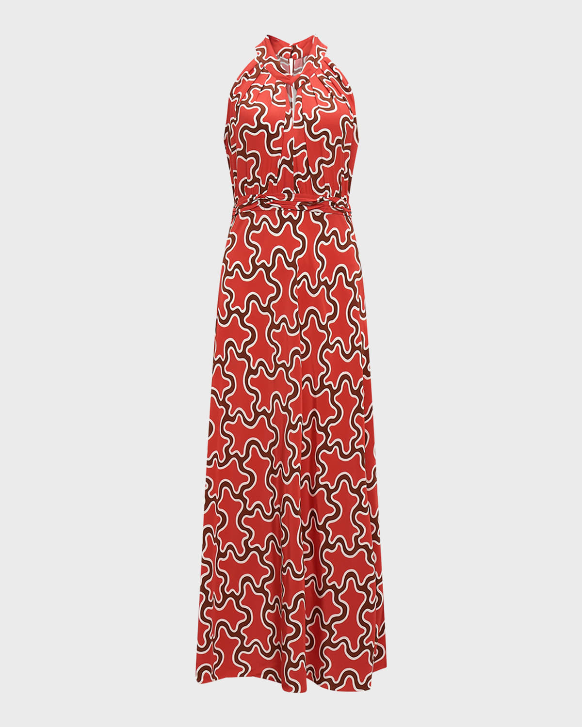 Diane von Furstenberg Nyck Abstract-Print Halter Maxi Dress