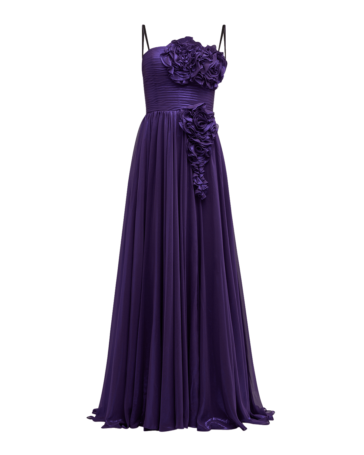 Jovani Strapless Flower-Embellished Gown