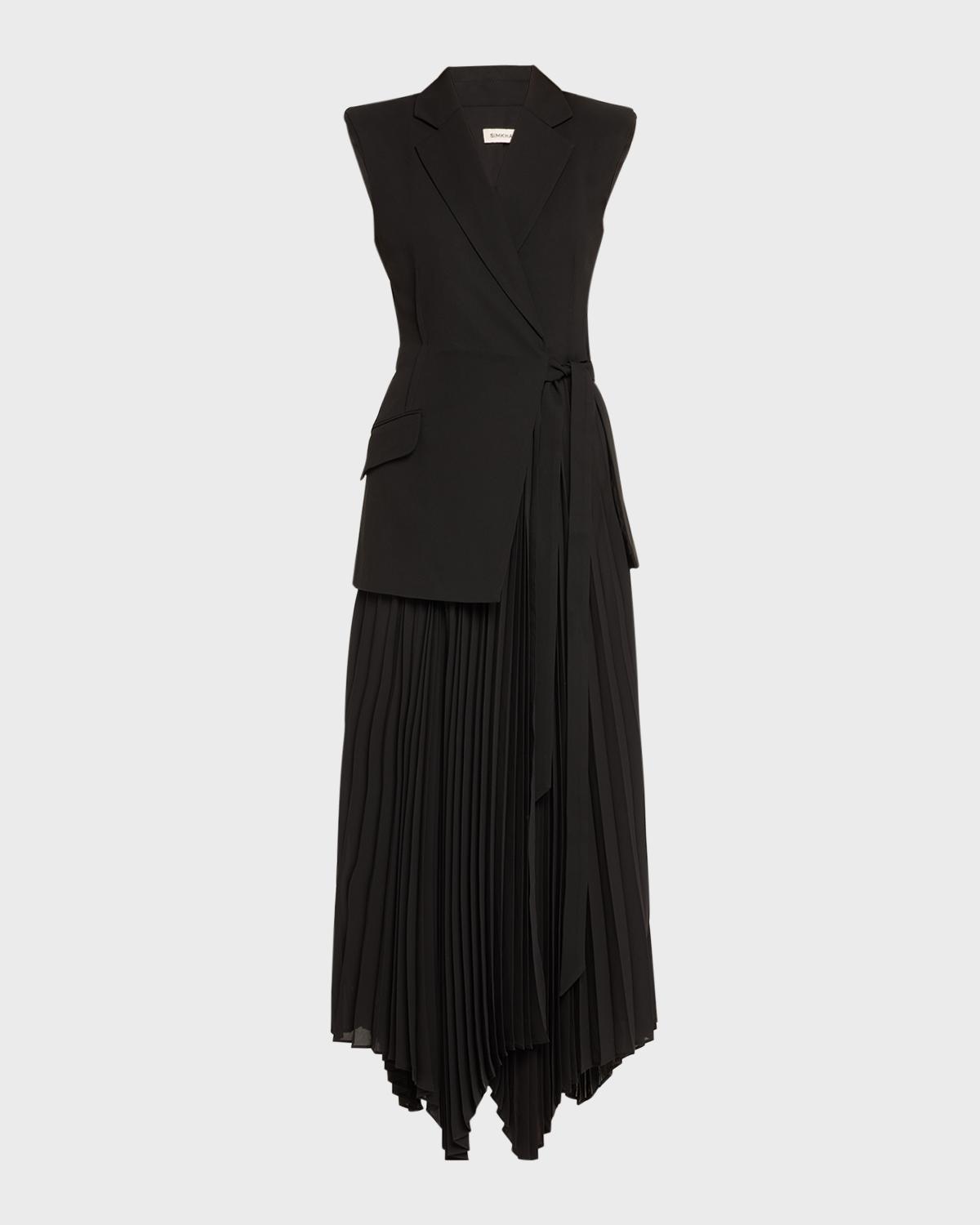 SIMKHAI Helena Combo Blazer Sleeveless Midi Dress