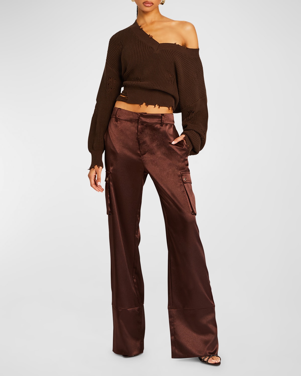 SER.O.YA Galia Satin Cargo Pants