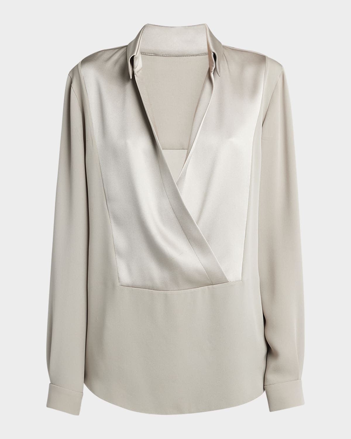 Giorgio Armani Silk Georgette Wrap Blouse
