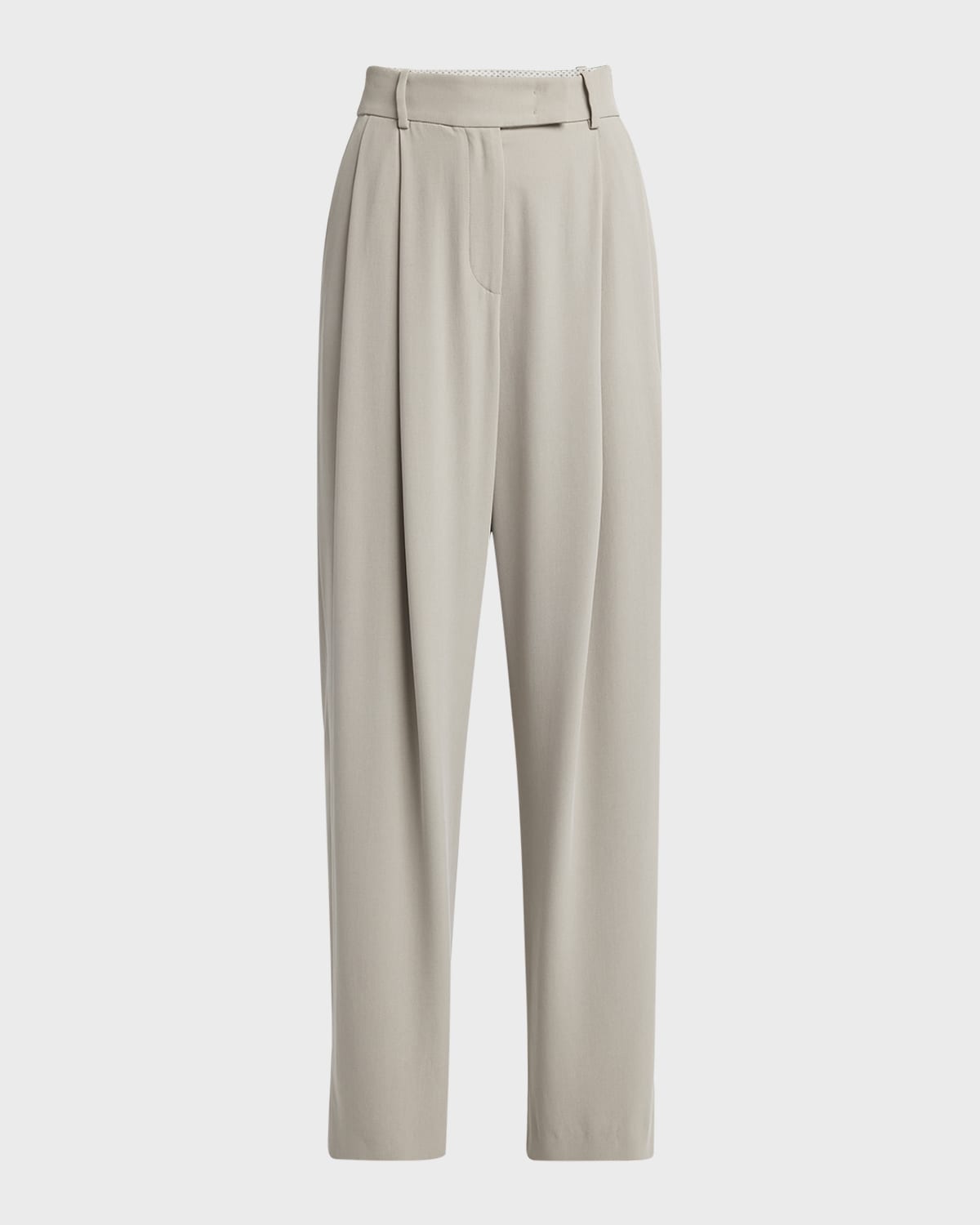 Giorgio Armani Washed Silk Pleated Wide-Leg Trousers