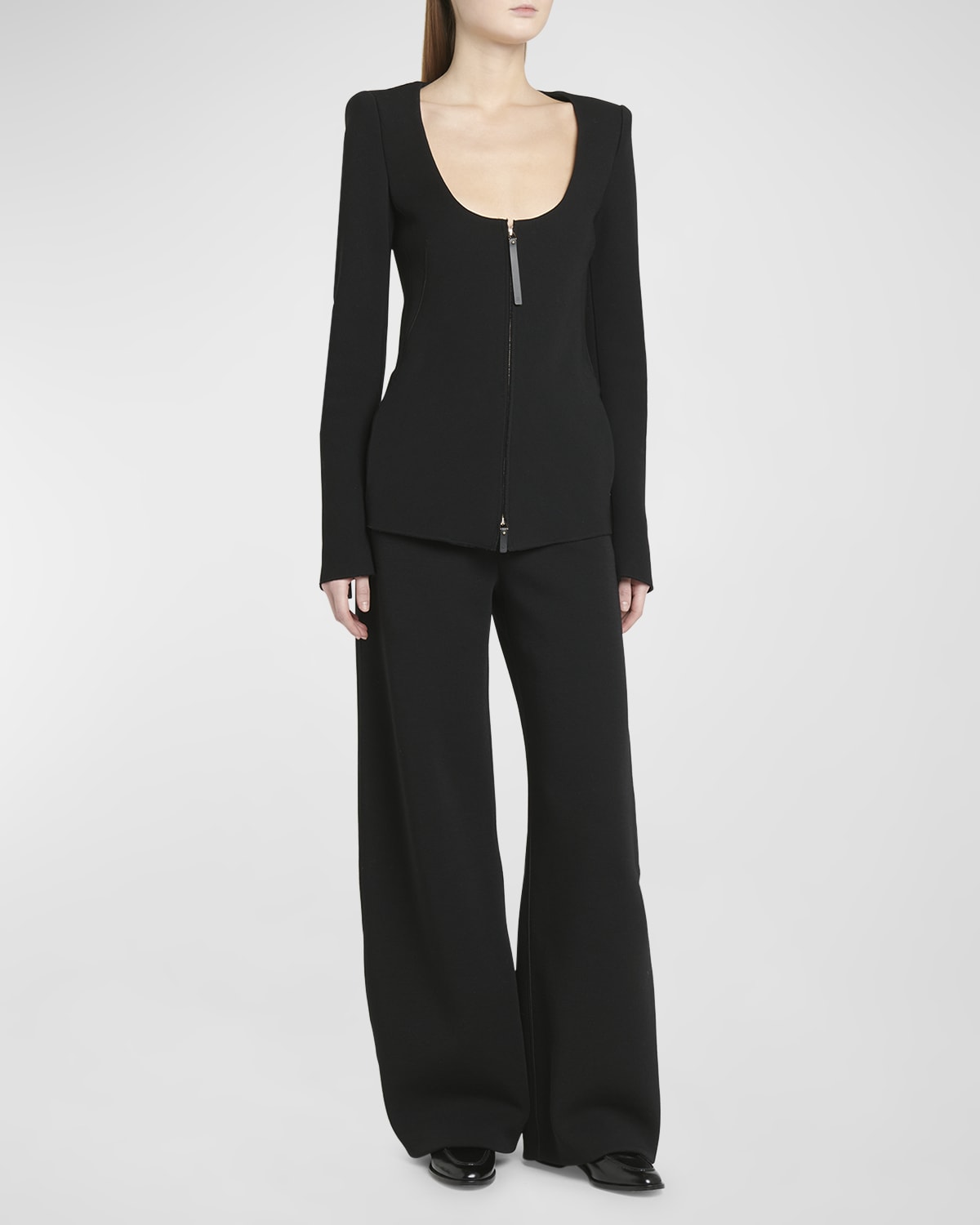 Giorgio Armani Double-Jersey Virgin Wool Zip Jacket