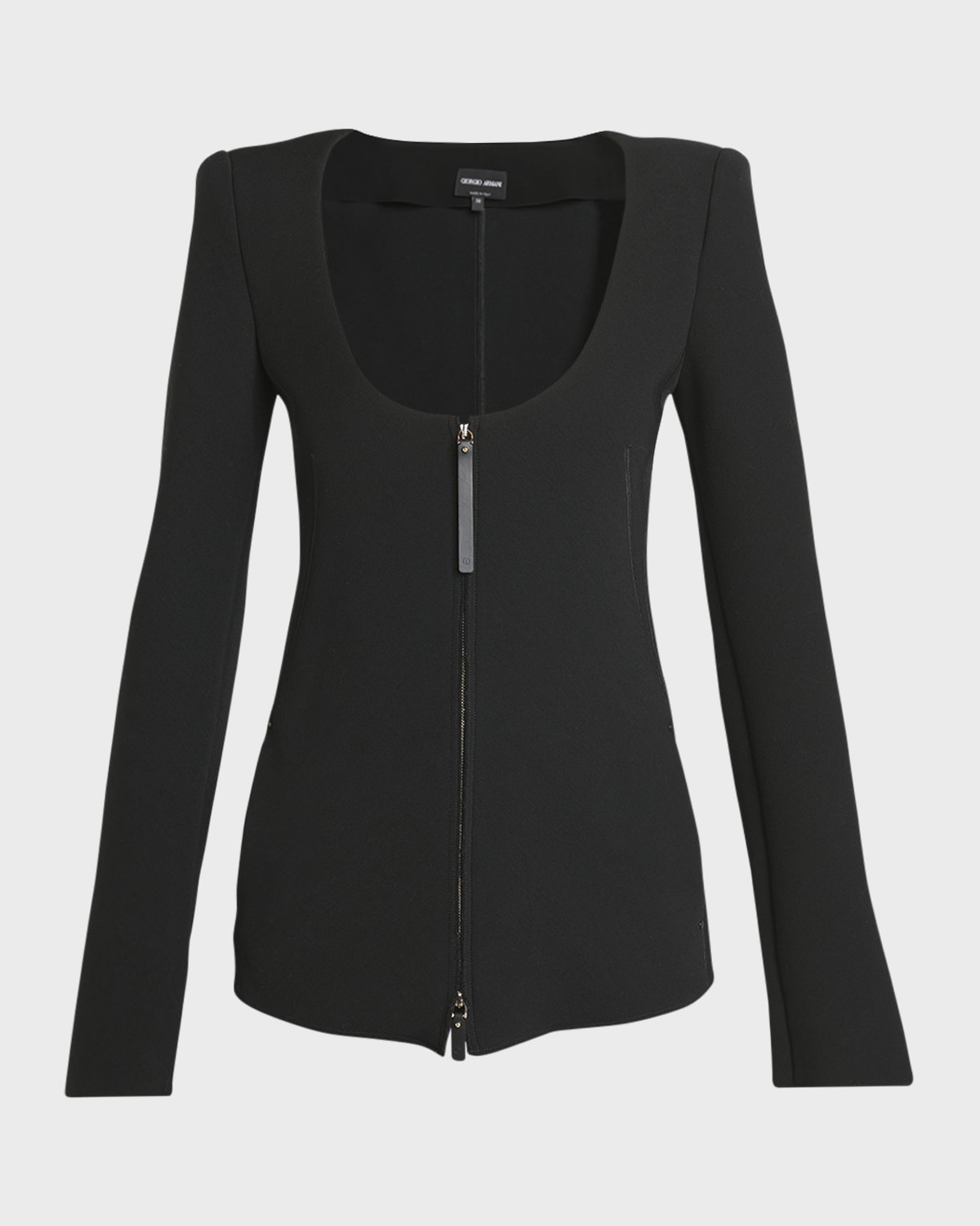 Giorgio Armani Double-Jersey Virgin Wool Zip Jacket