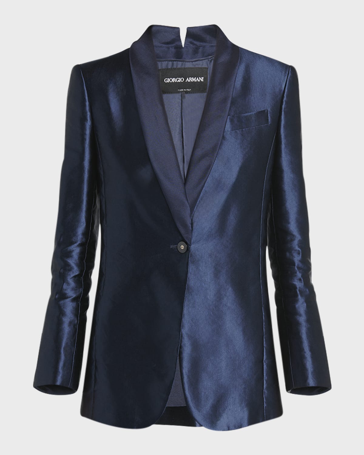 Giorgio Armani Linen Silk Single-Button Blazer Jacket