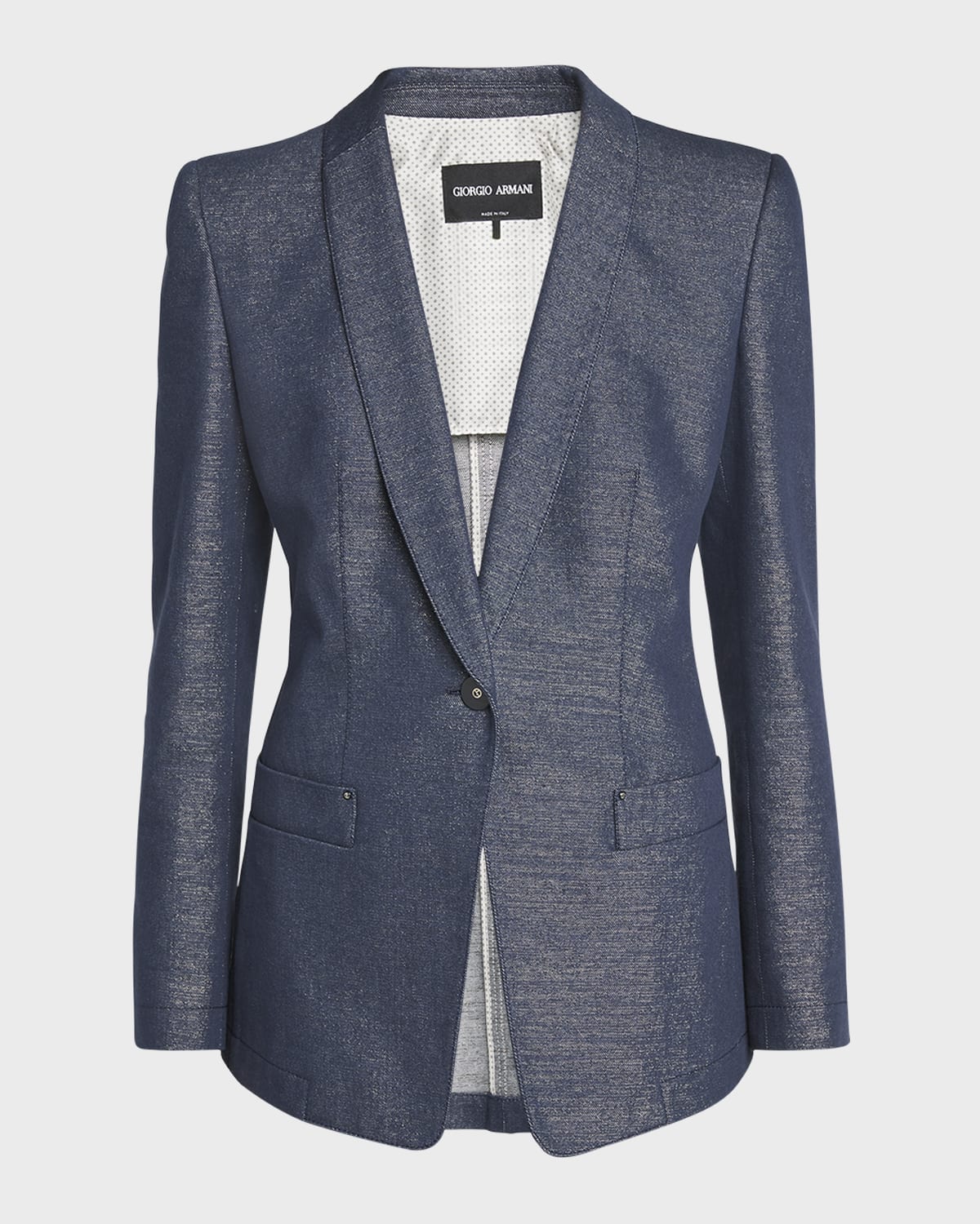 Giorgio Armani Single-Button Denim Blazer Jacket