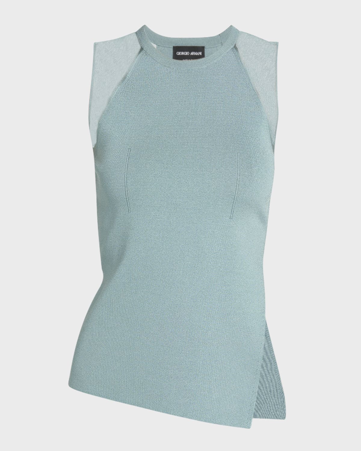 Giorgio Armani Asymmetric Jersey Tank with Slit