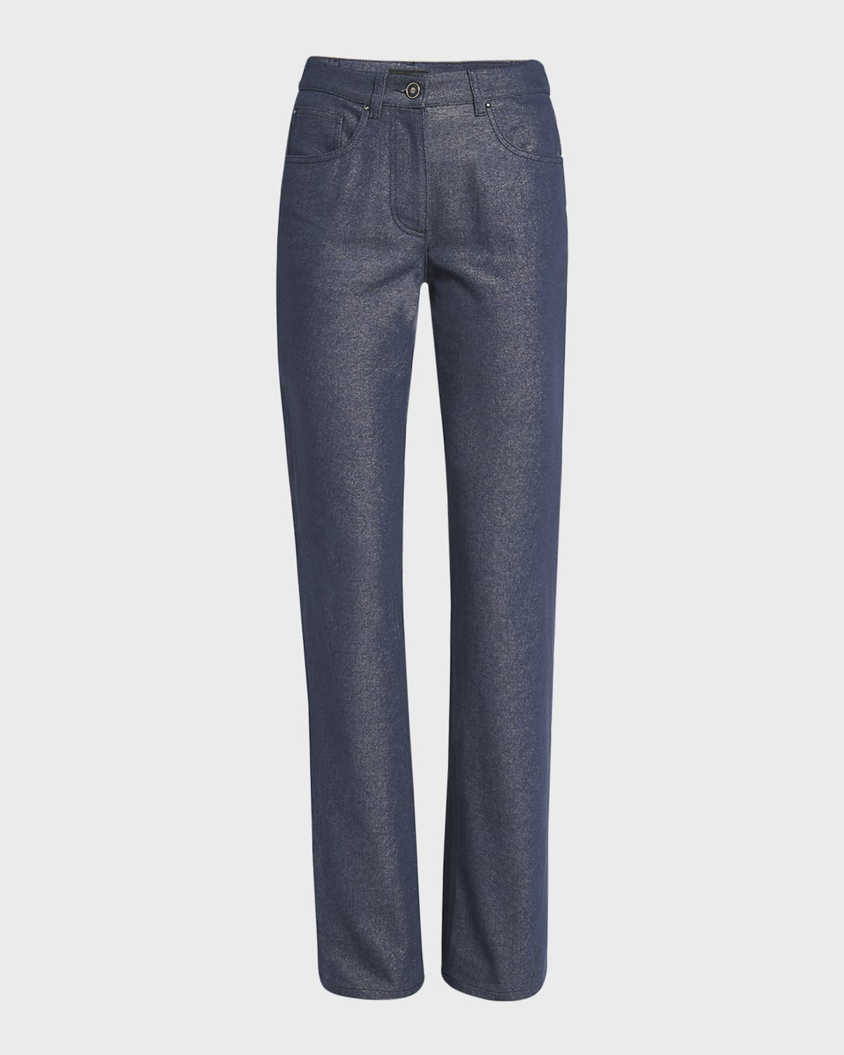 Giorgio Armani Bootleg Denim Jeans with Logo Embroidery