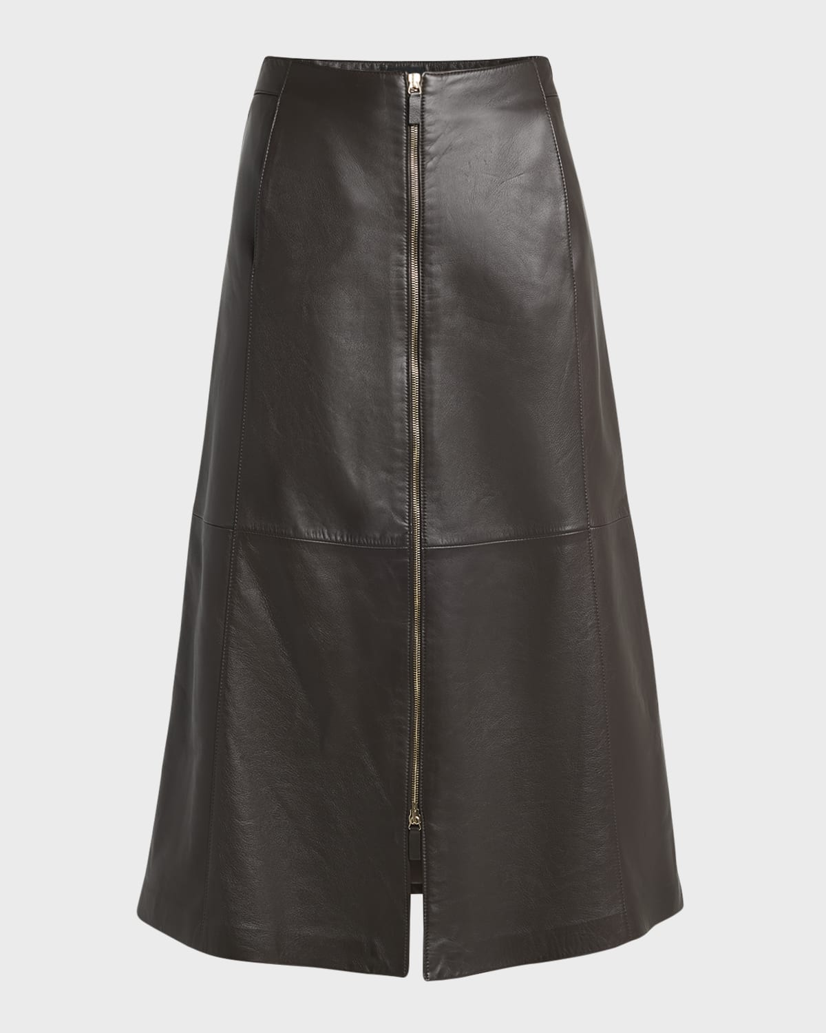 Giorgio Armani Zip-Up Leather Maxi Skirt