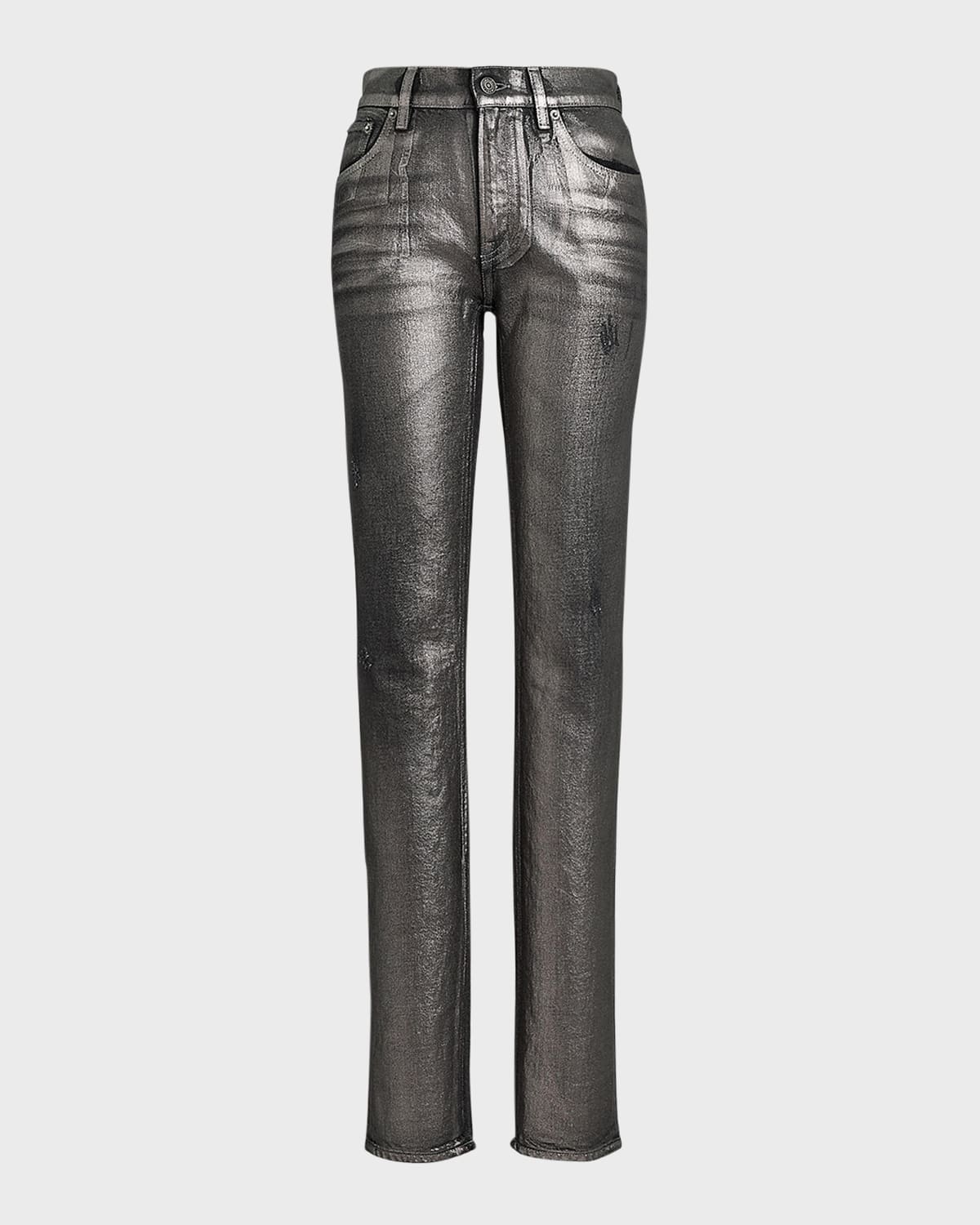 Ralph Lauren Collection 750 Ankle Skinny Metallic Jeans