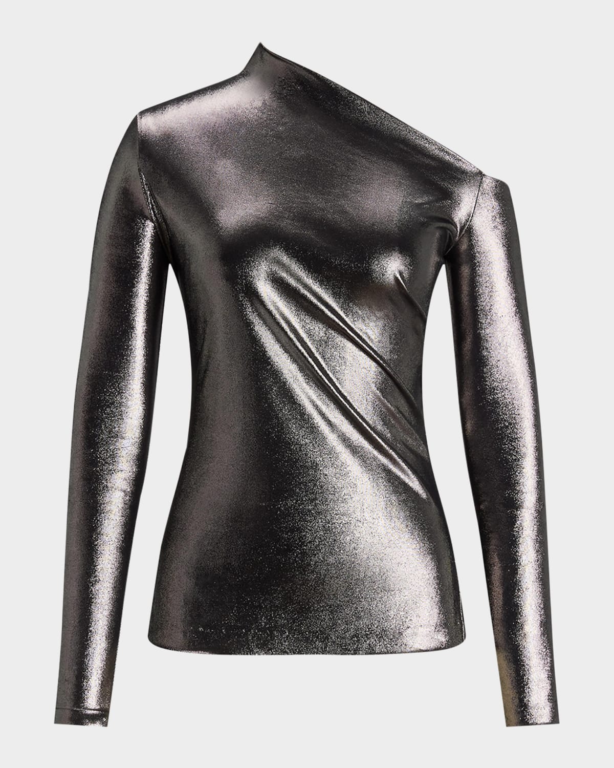 Ralph Lauren Collection Off-Shoulder Laminated Jersey Top