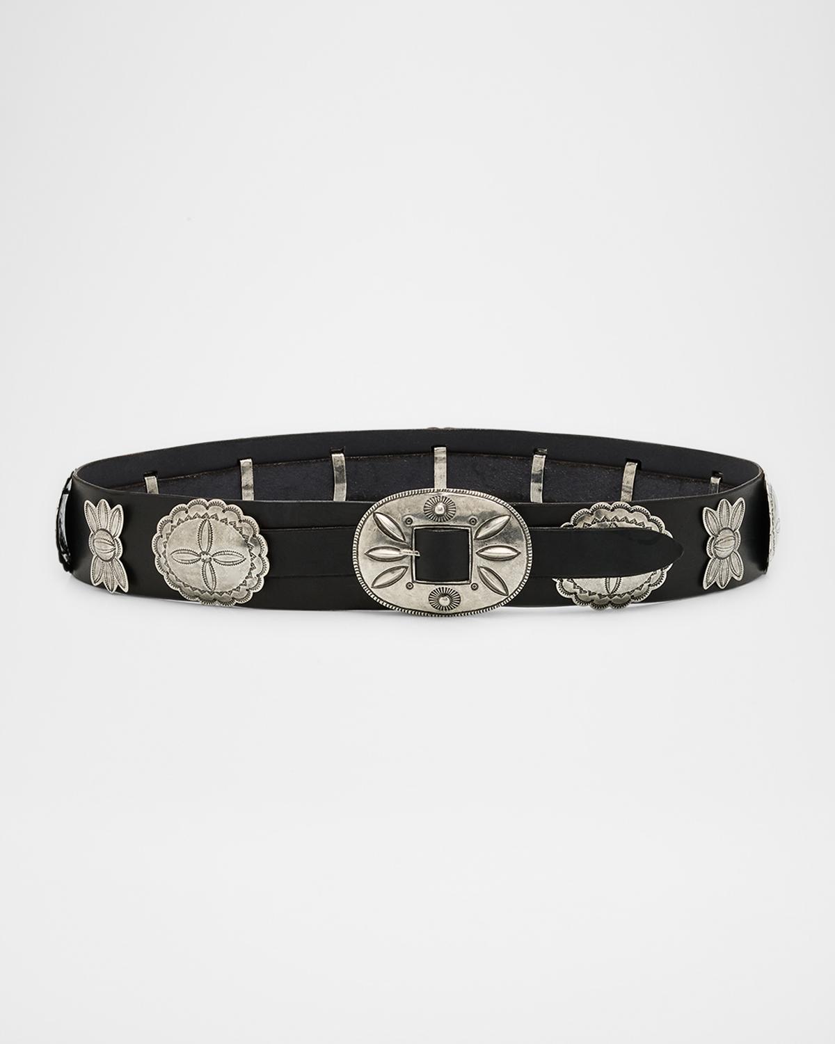 Ralph Lauren Collection Leather Cast Concho Belt