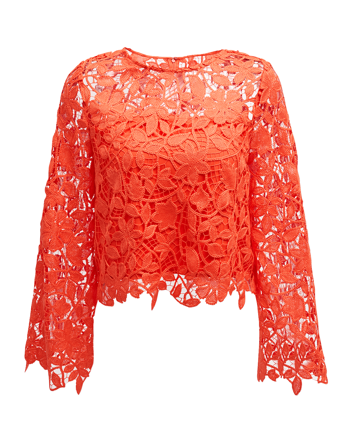 Milly Catelyn Cropped Floral Lace Top