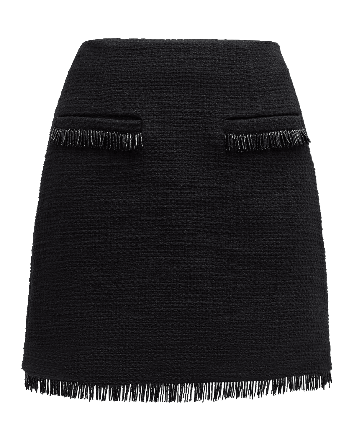 Cinq a Sept Kimmie Embellished Fringe Cotton Bouclé Mini Skirt