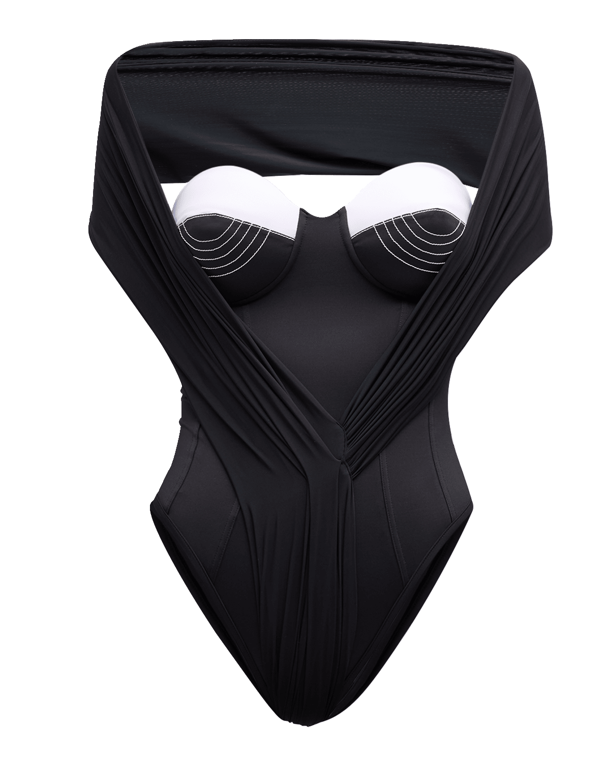 Balmain Shawl Padded One-Piece Swimsuit