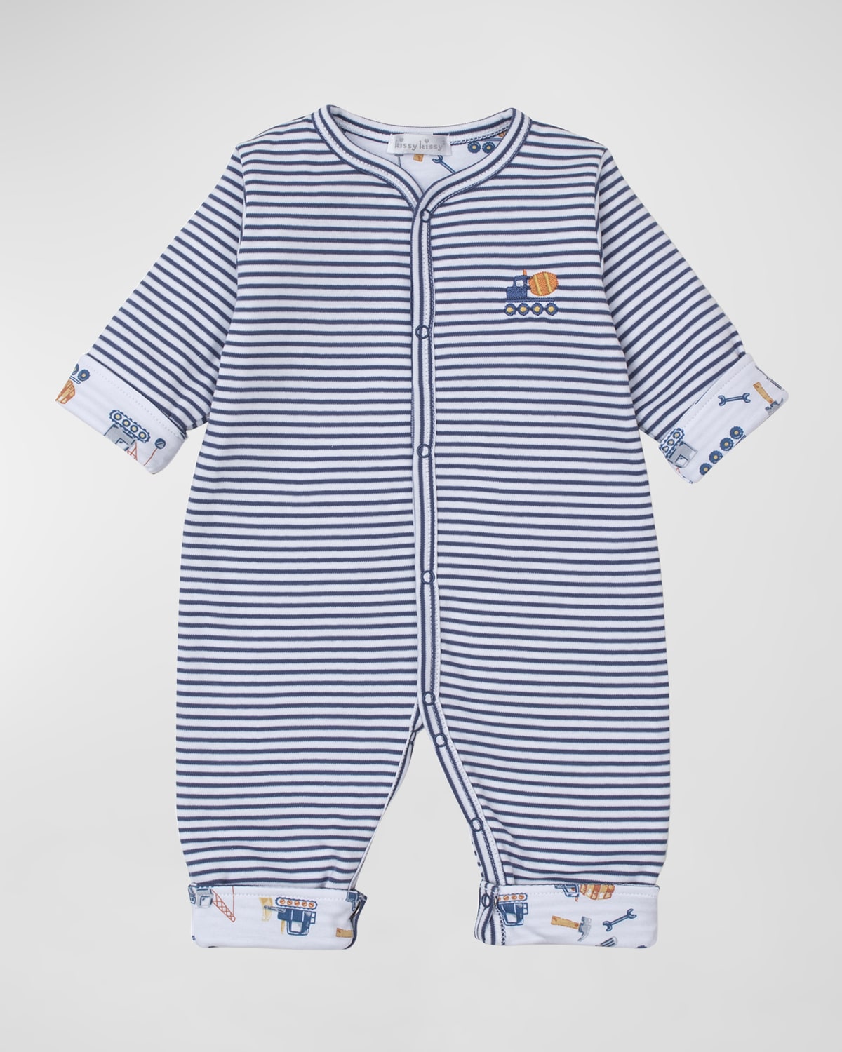 Kissy Kissy Boy's Construction Crew Reversible Playsuit, Size Newborn-18M