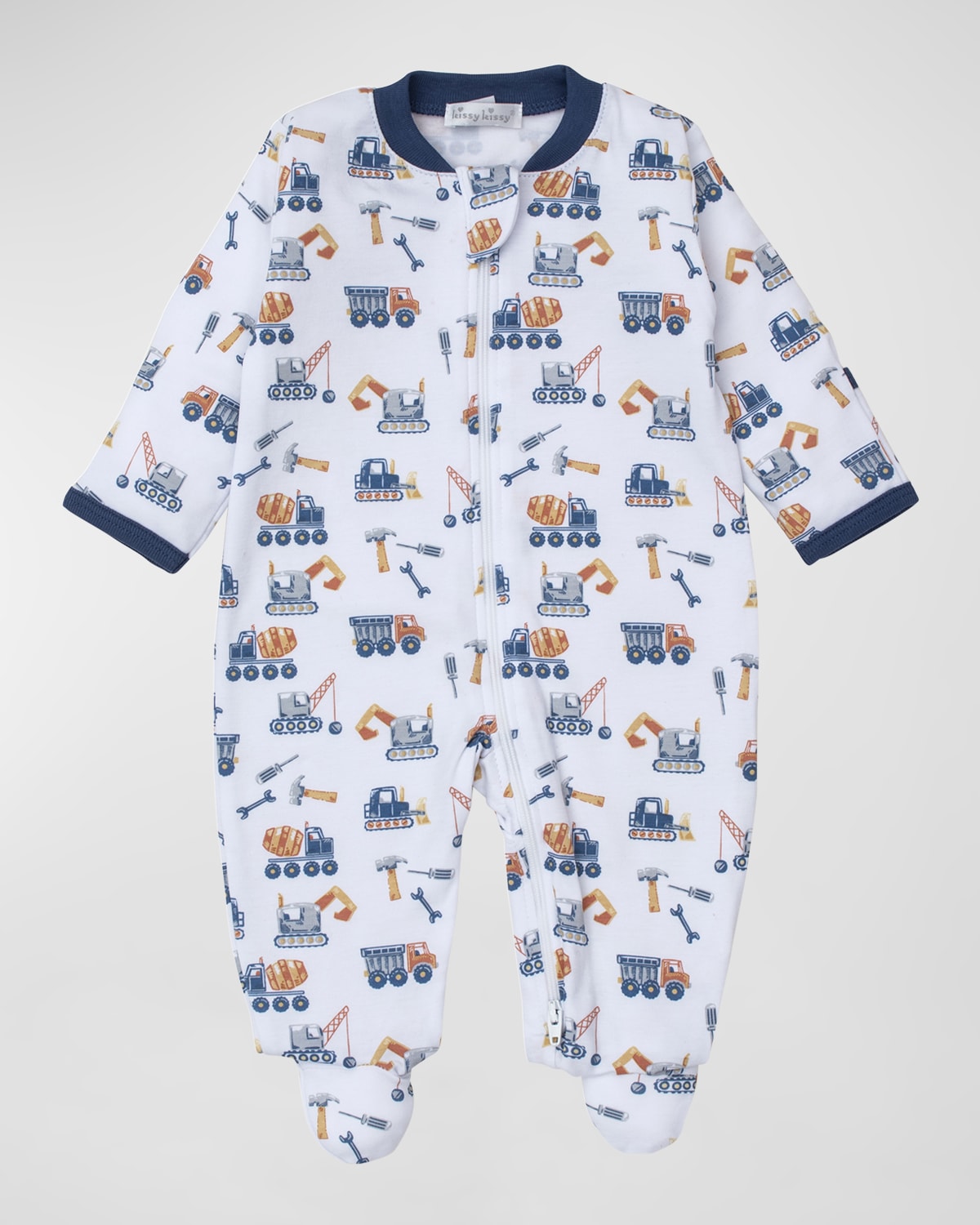 Kissy Kissy Boy's Construction Crew Zip Up Footie, Size Newborn-9M