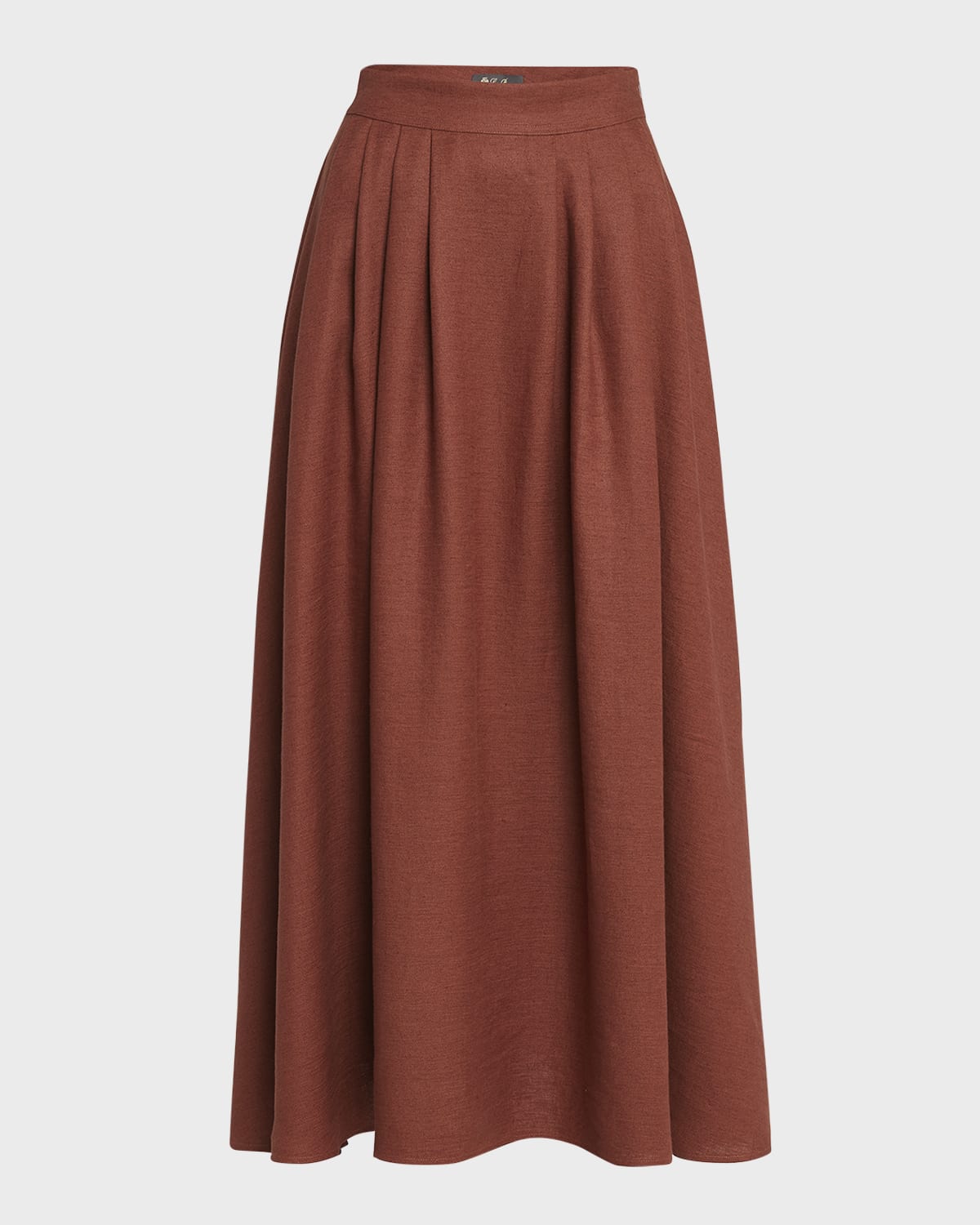 Loro Piana Sabina Antigua Pleated Midi Skirt