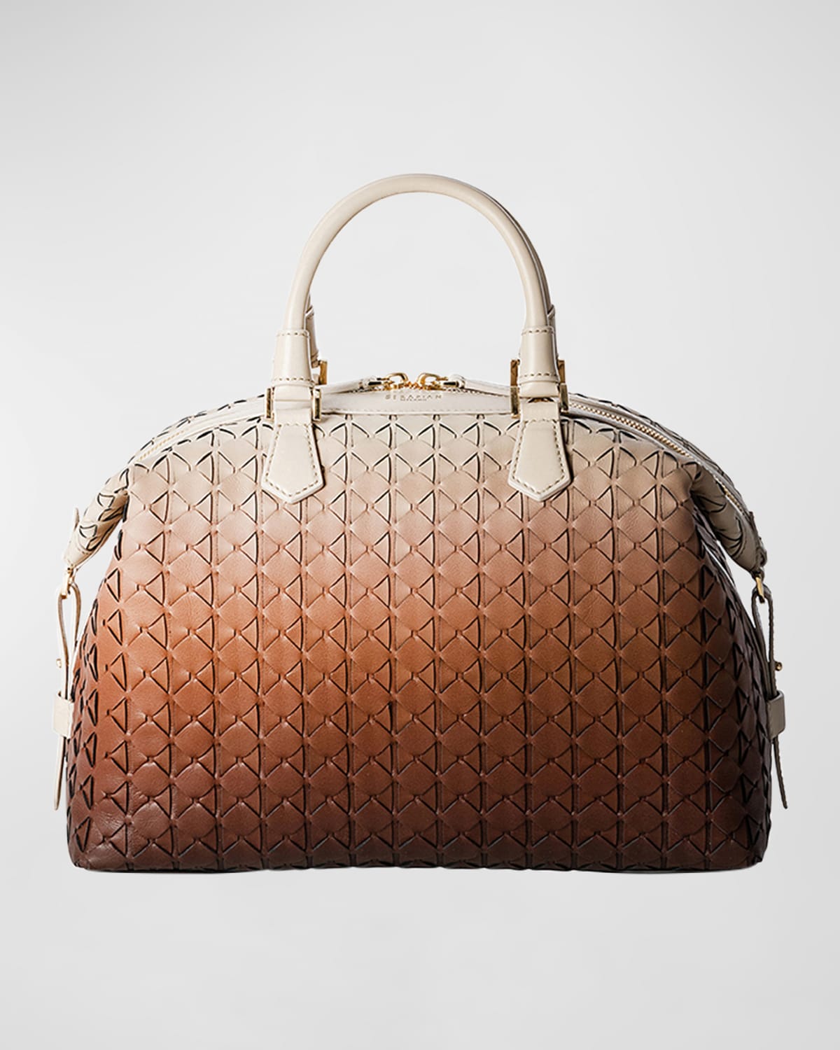 Serapian Ani Mosaic Leather Top-Handle Bag