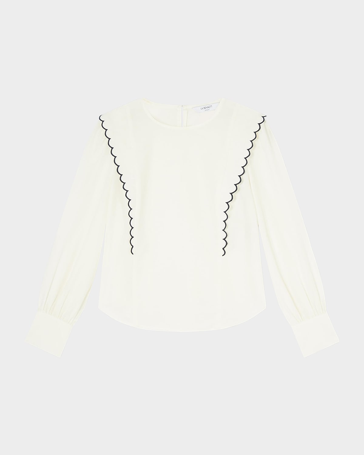 LK Bennett Isabella Embroidered Cotton-Silk Blouse