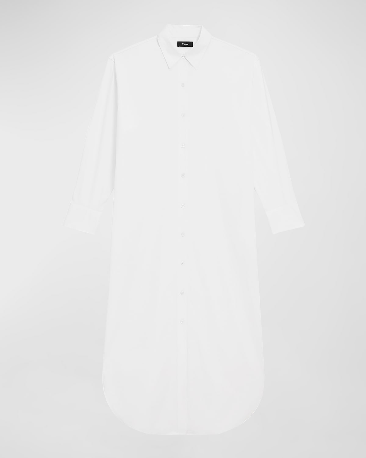 Theory Relaxed Cotton Button-Front Maxi Shirtdress