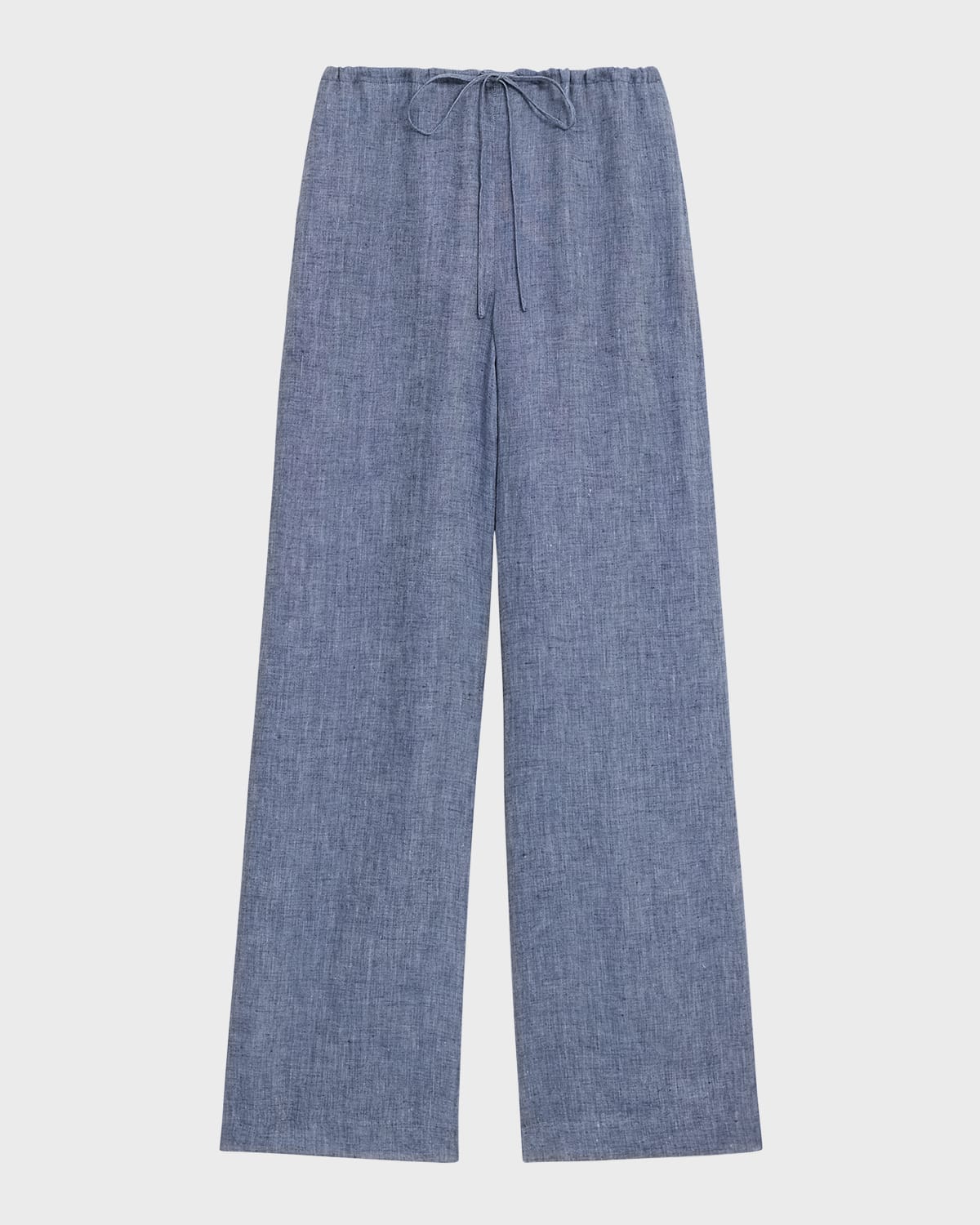 Theory Draped Hemp Drawstring Wide-Leg Pants