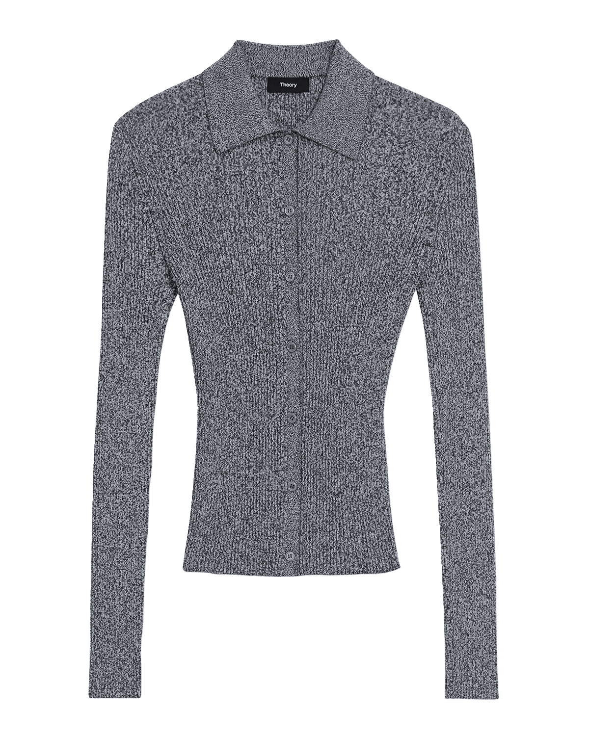 Theory Bleecker Cotton Marled Rib Cardigan