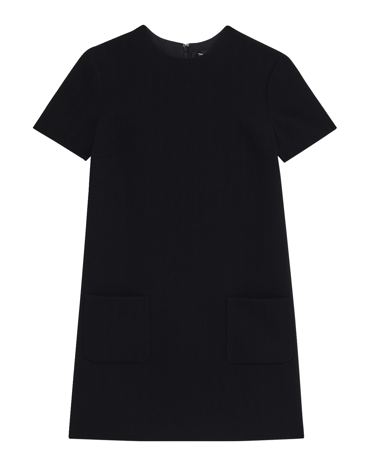 Theory Admiral Stripe Short-Sleeve Pocketed Mini Shift Dress