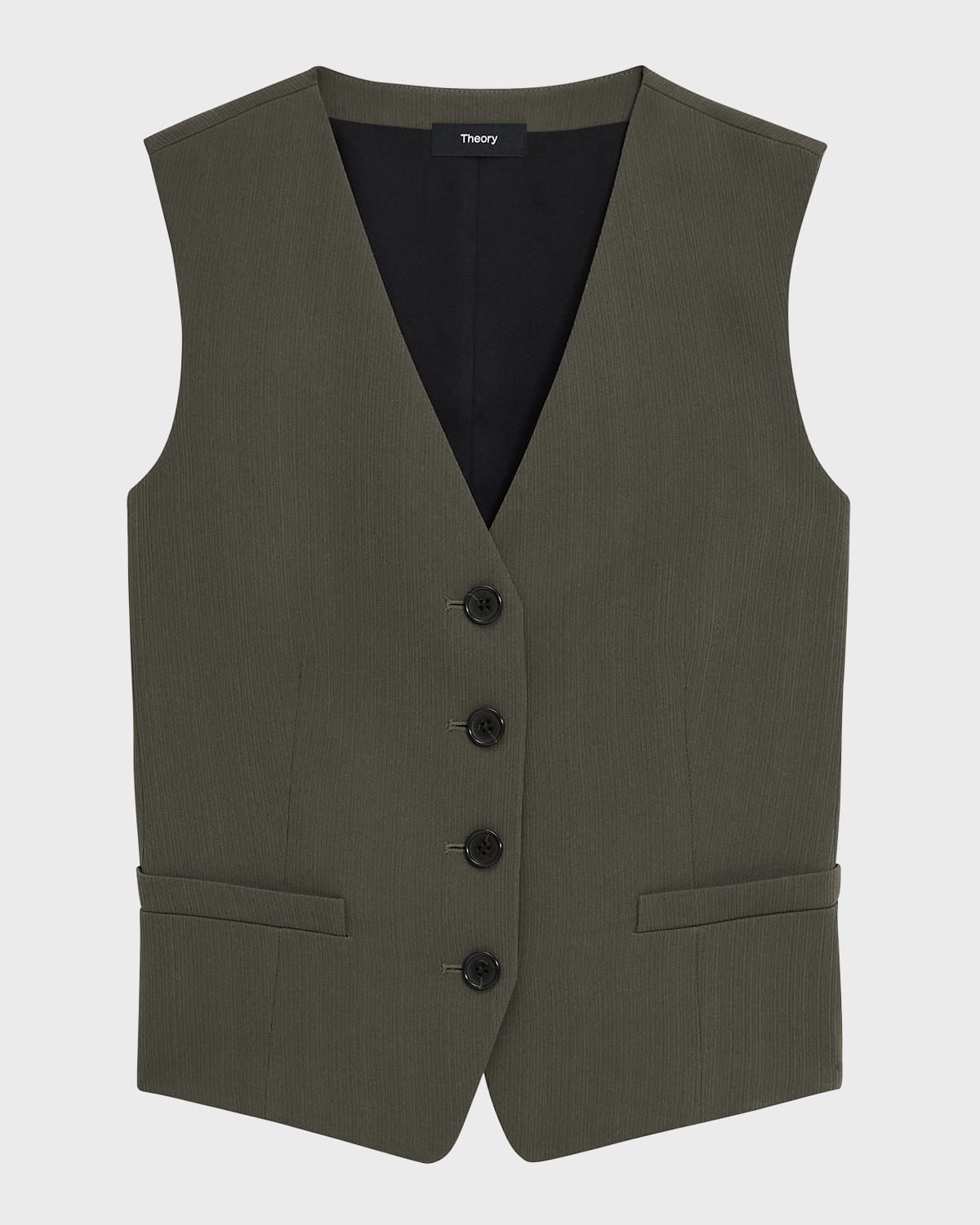 Theory Admiral Stripe Button-Front Waistcoat