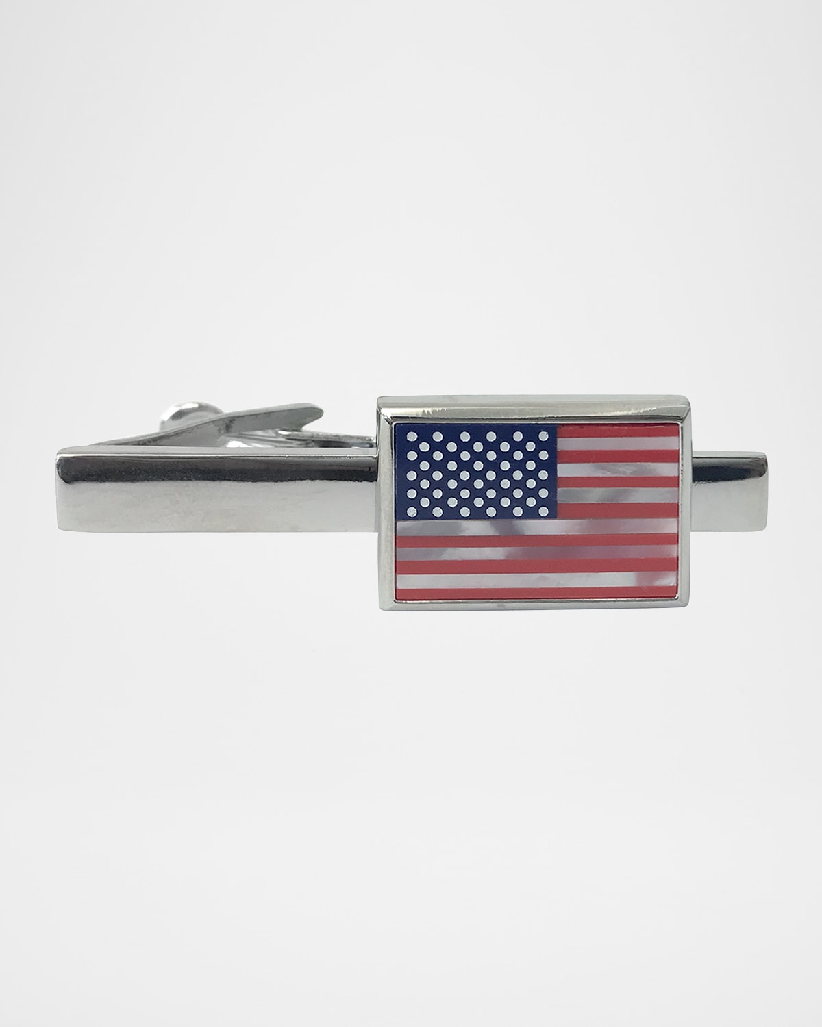 Link Up Men 's Mother-Of-Pearl American Flag Tie Bar