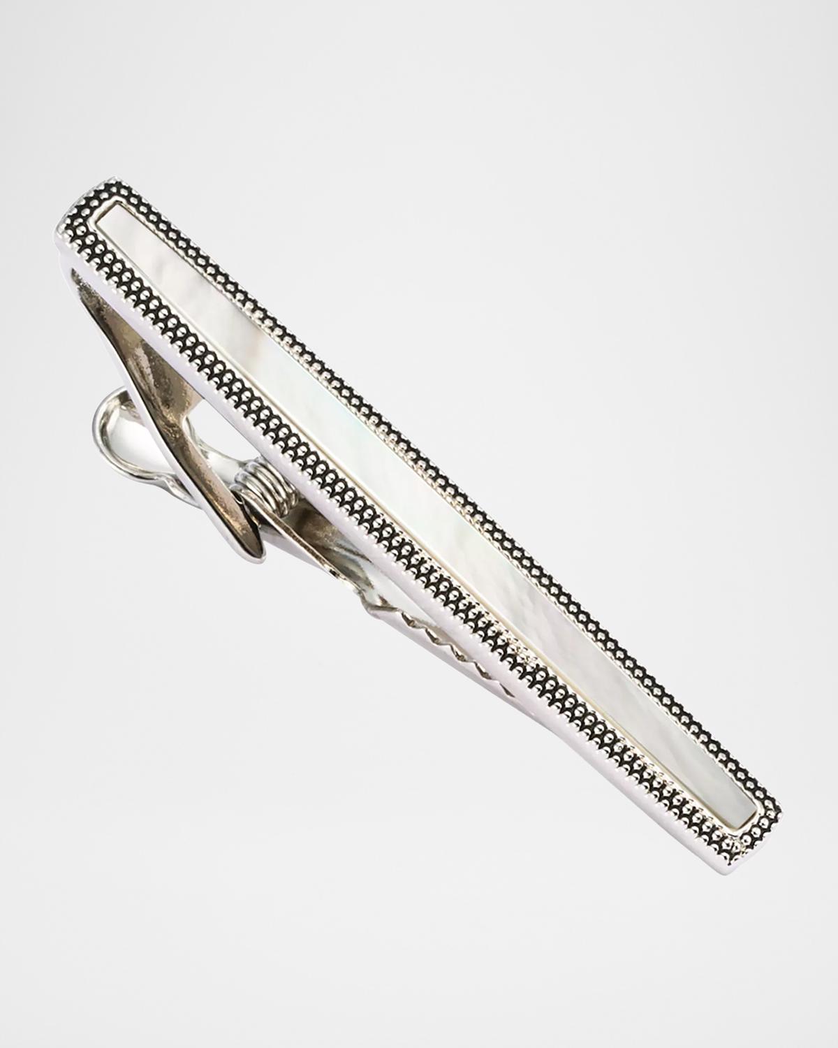 Link Up Men's Mother-Of-Pearl Dotted Frame Tie Bar