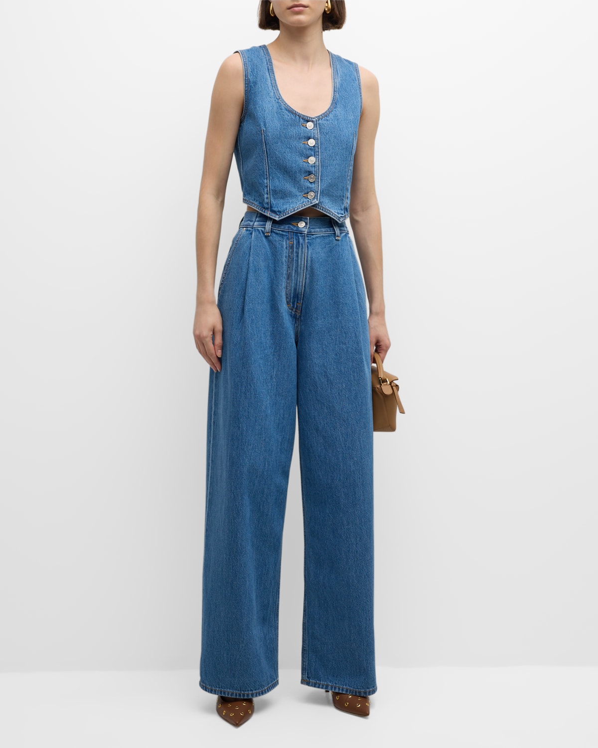 Givenchy Voyou Denim Crop Waistcoat