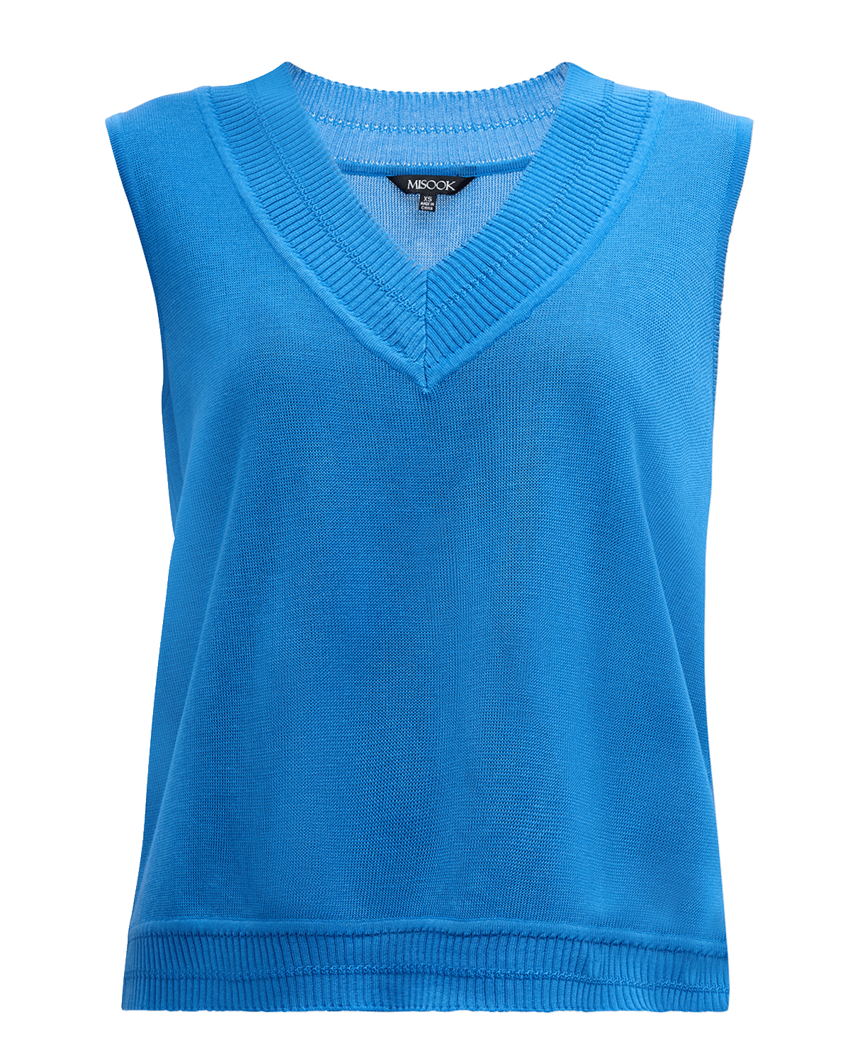 Misook Ribbed Flat Knit V-Neck Tank Top